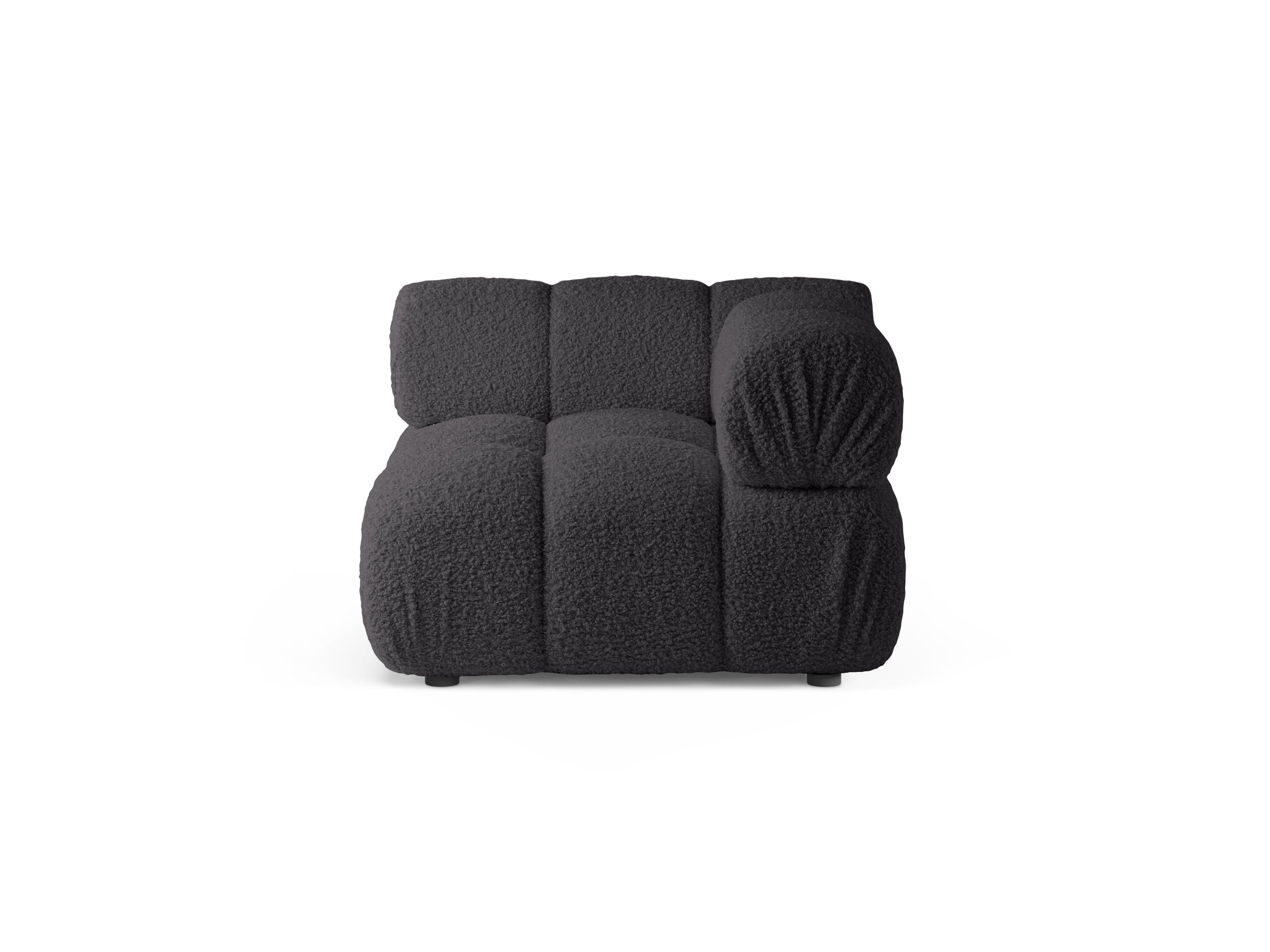 Sofa modułowa BELLIS - moduł narożny grafitowy boucle
