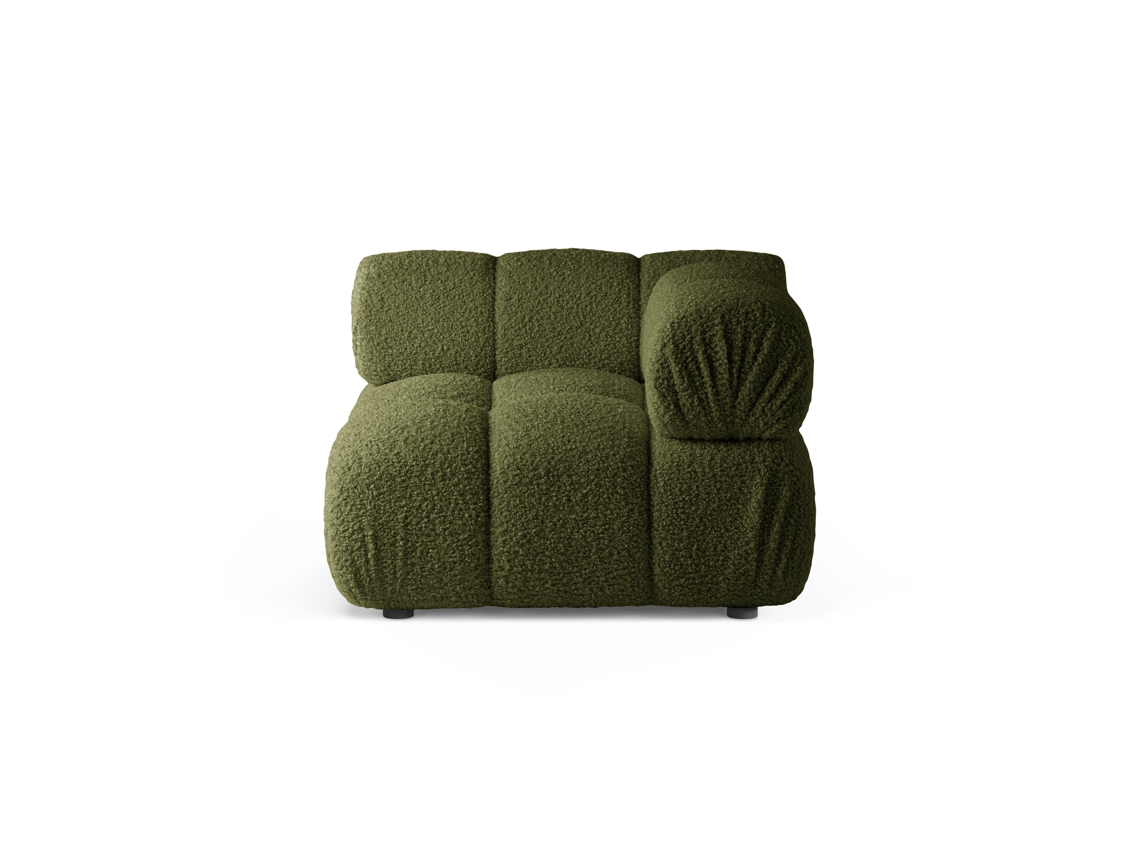 Sofa modułowa BELLIS - moduł narożny zielony boucle