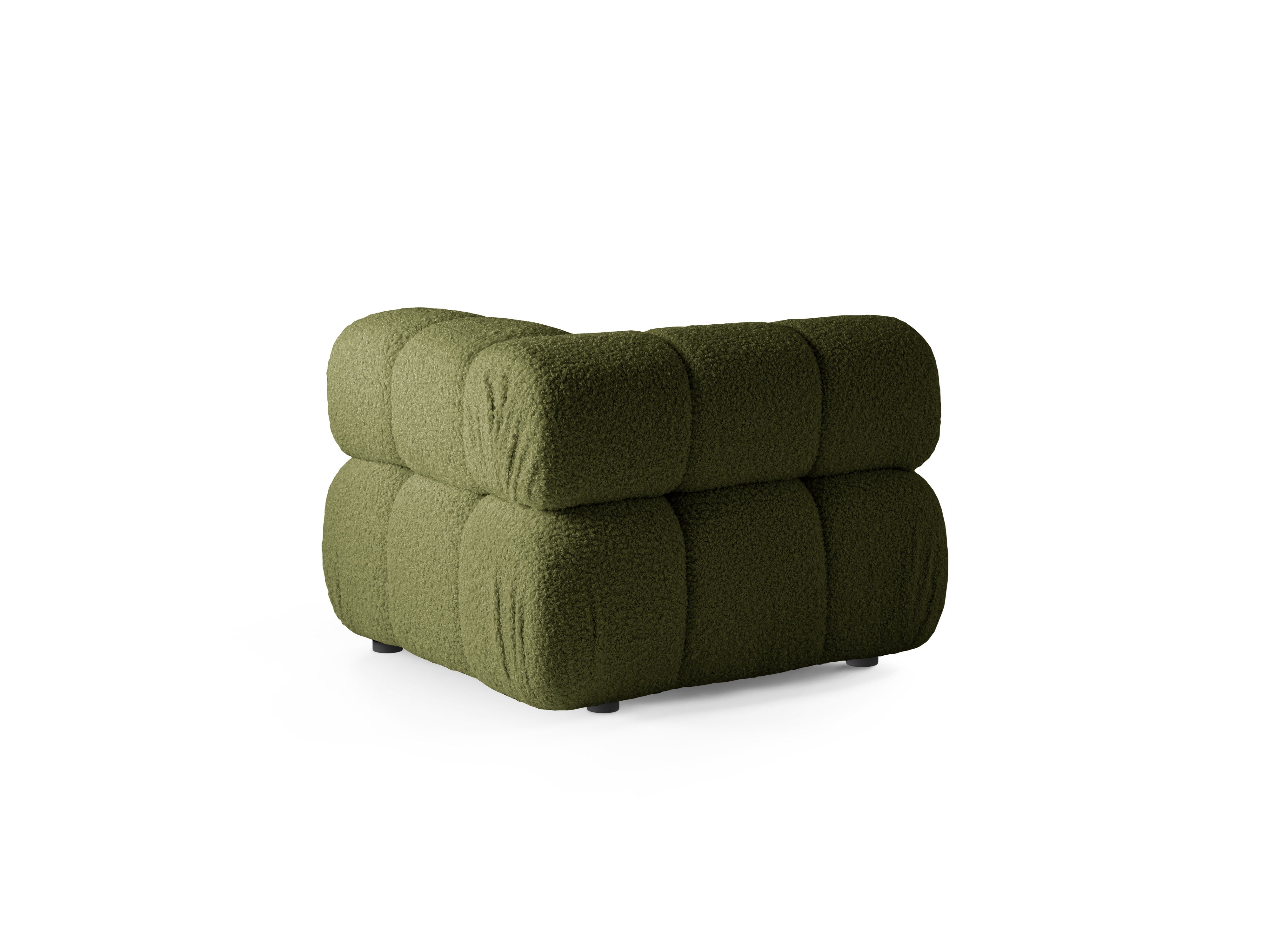 Sofa modułowa BELLIS - moduł narożny zielony boucle