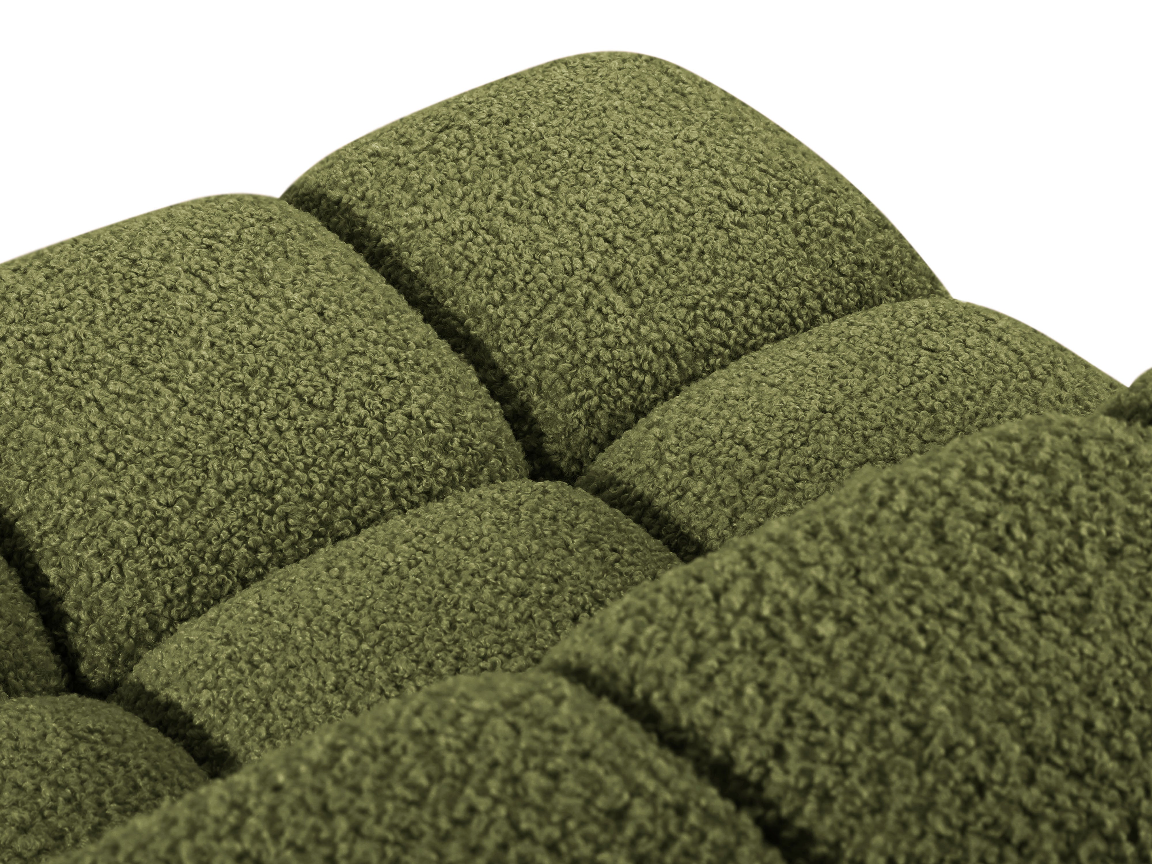 Sofa modułowa BELLIS - moduł narożny zielony boucle
