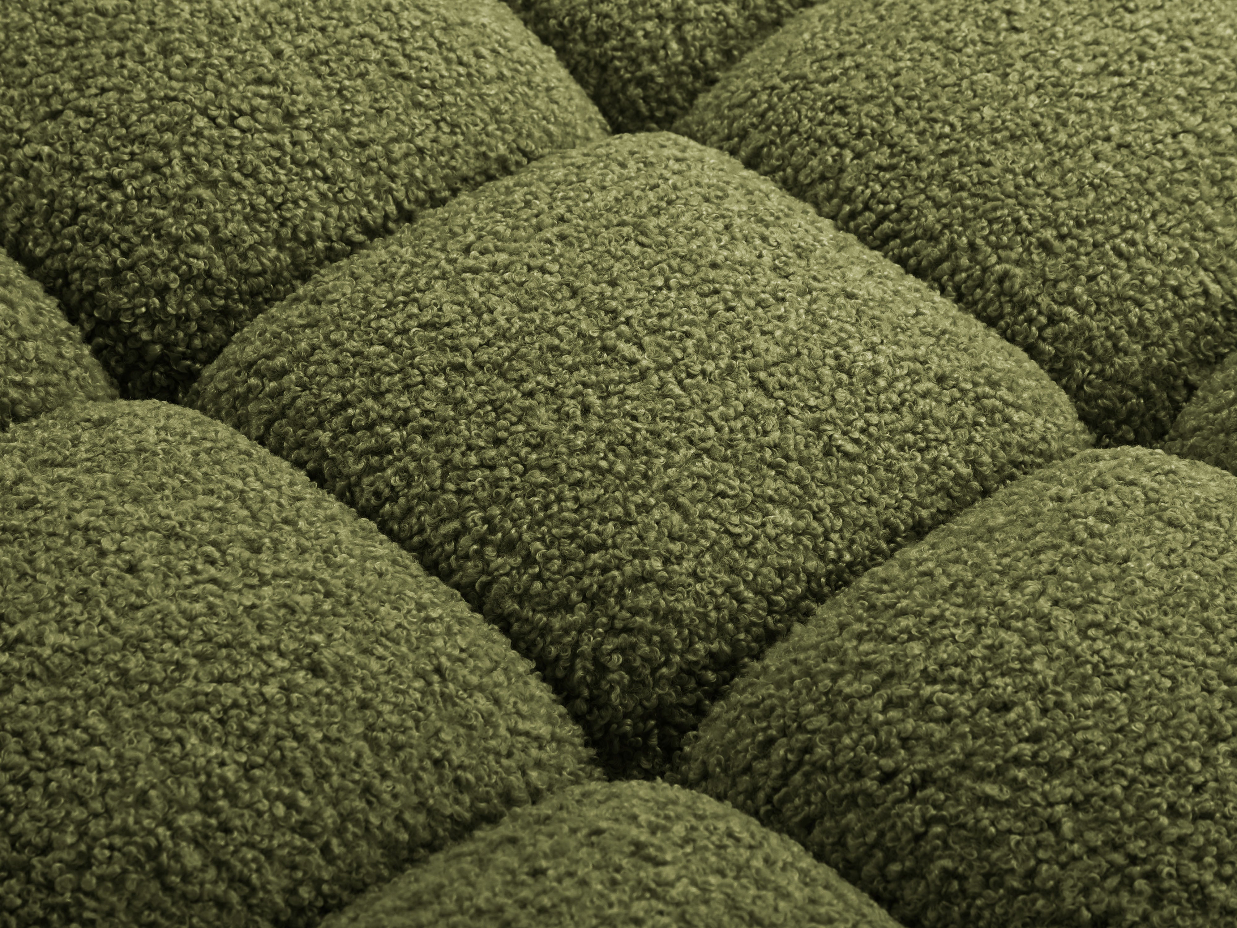 Sofa modułowa BELLIS - moduł narożny zielony boucle