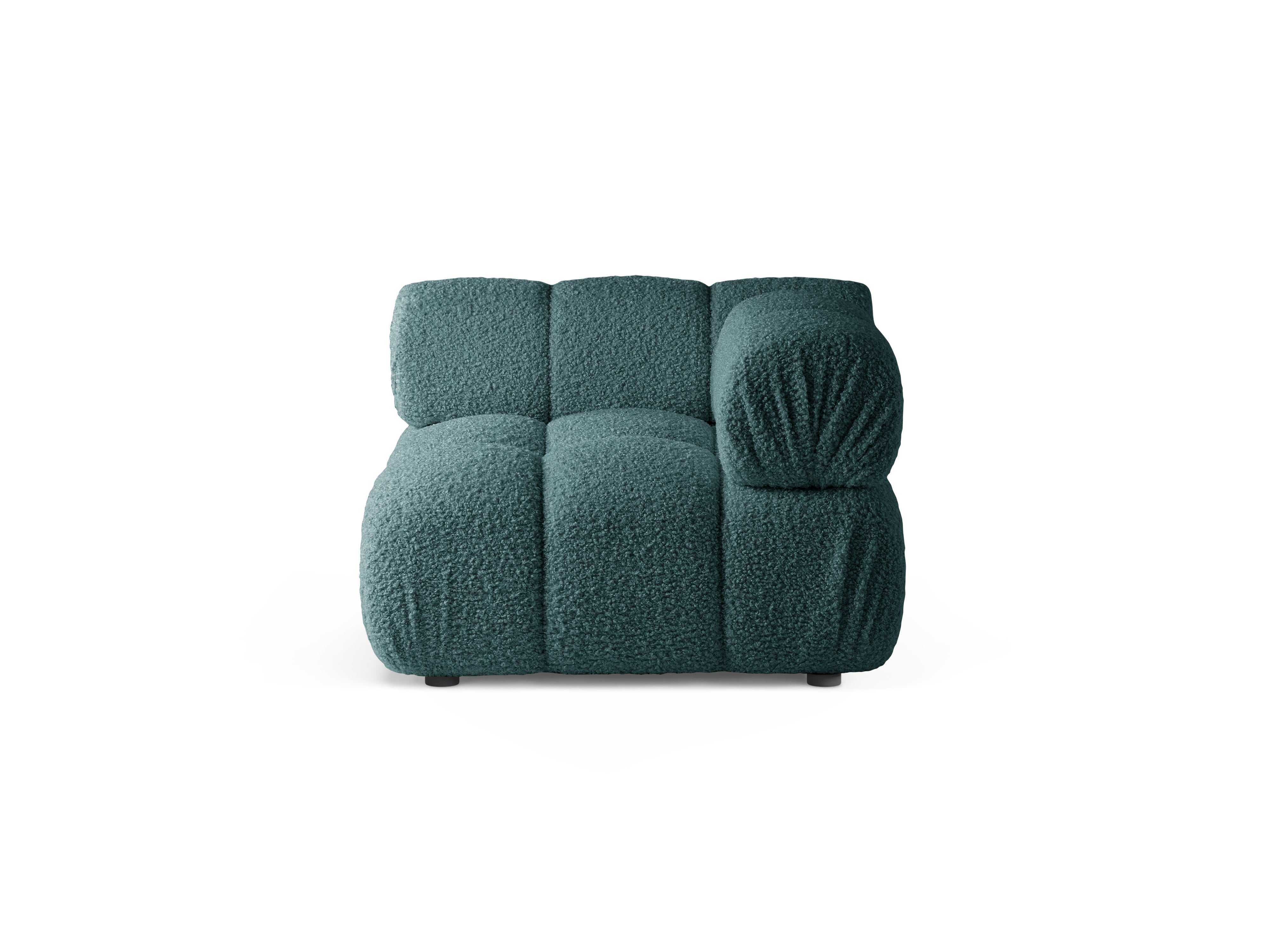 Sofa modułowa BELLIS - moduł narożny głęboki petrol boucle