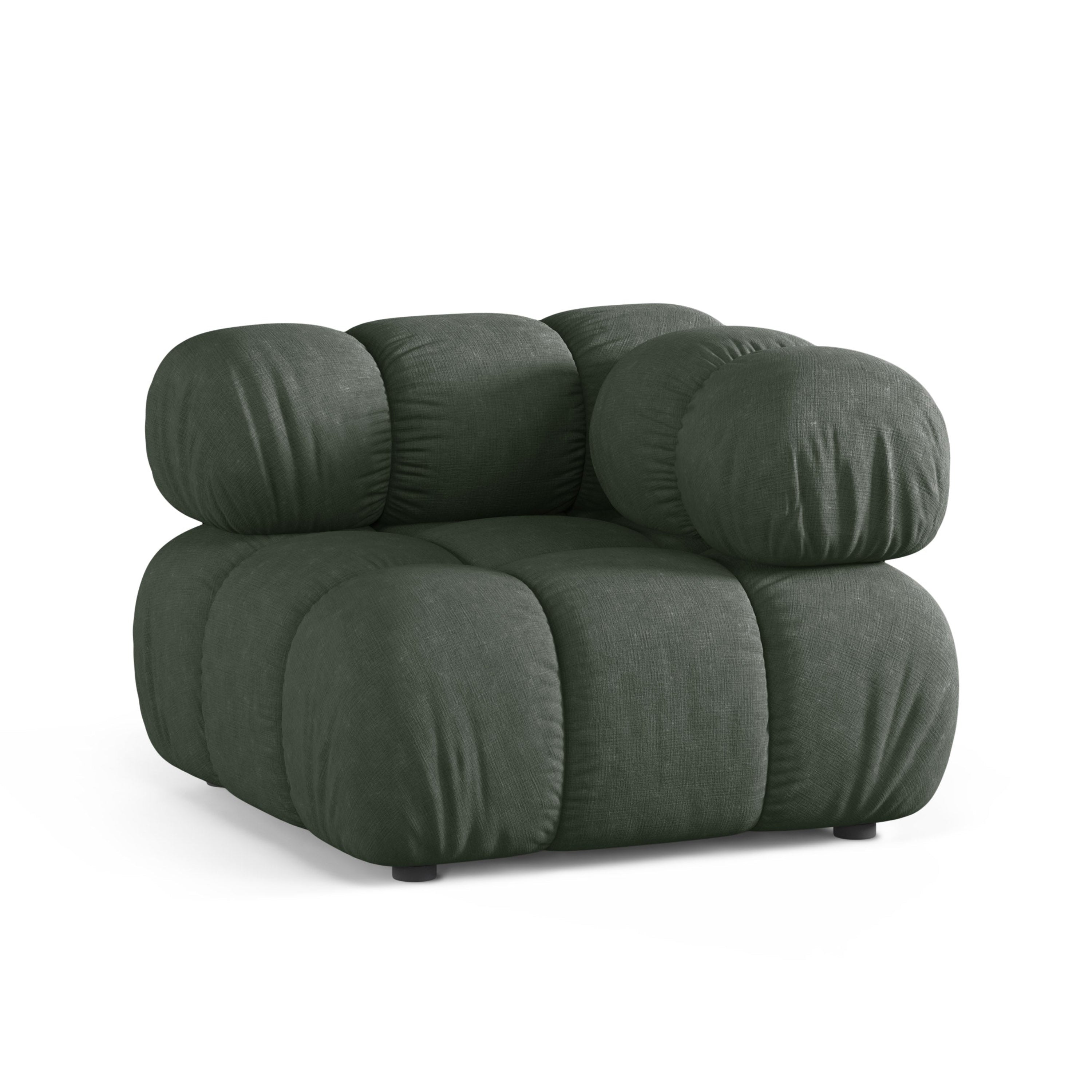 Sofa modułowa BELLIS - moduł narożny ciemnozielony