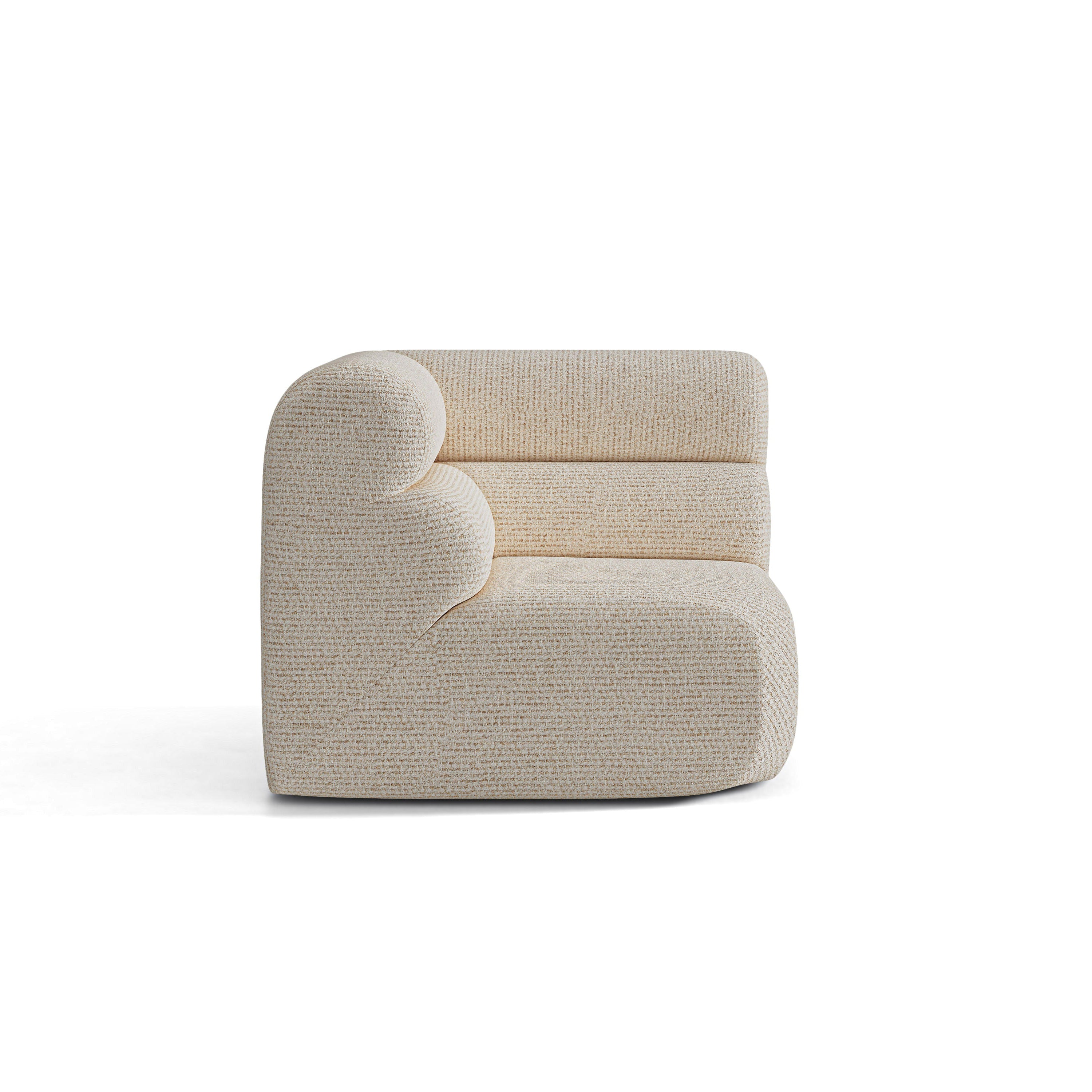 Sofa modułowa NEO - moduł narożny beżowy melanż