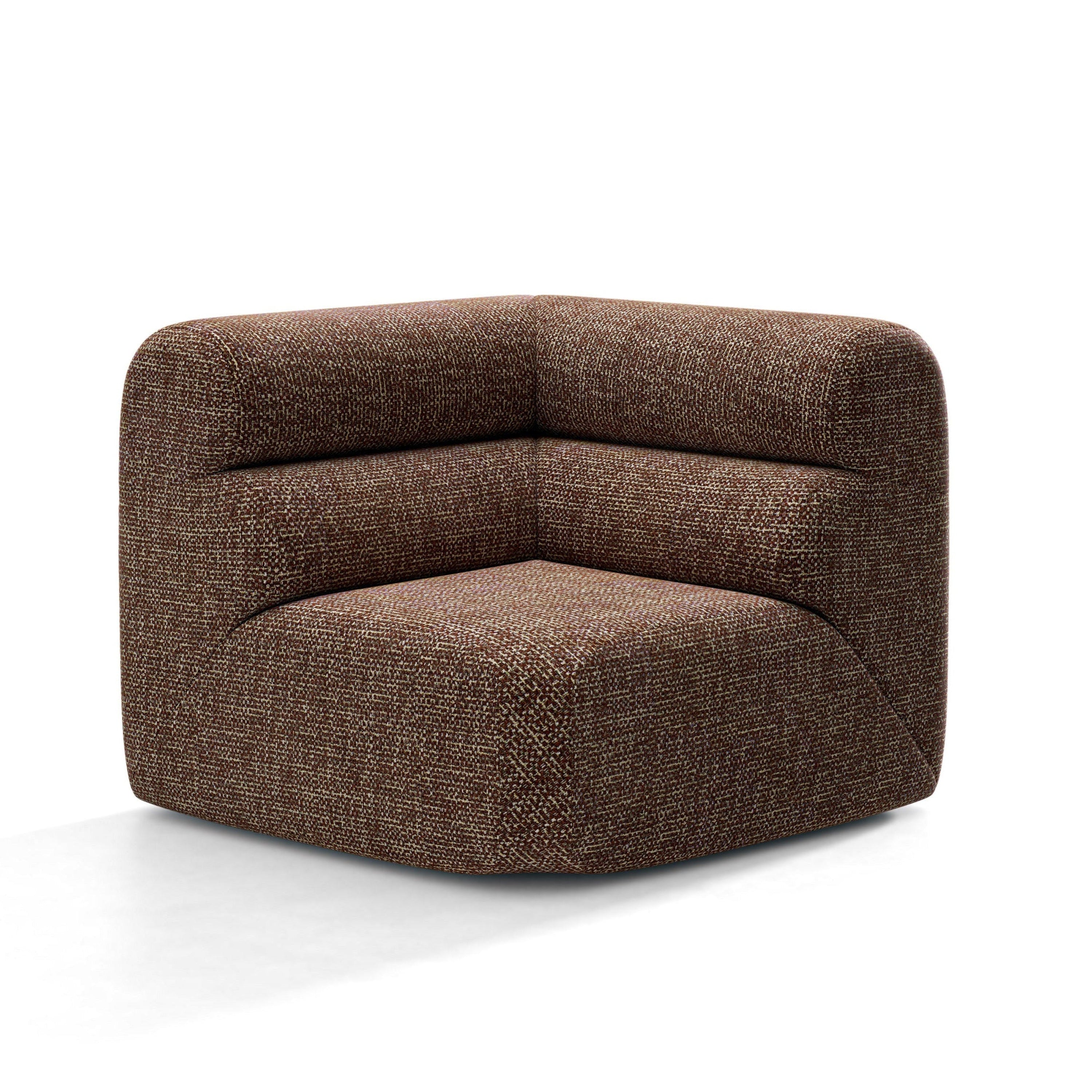 Sofa modułowa NEO - moduł narożny brązowy melanż