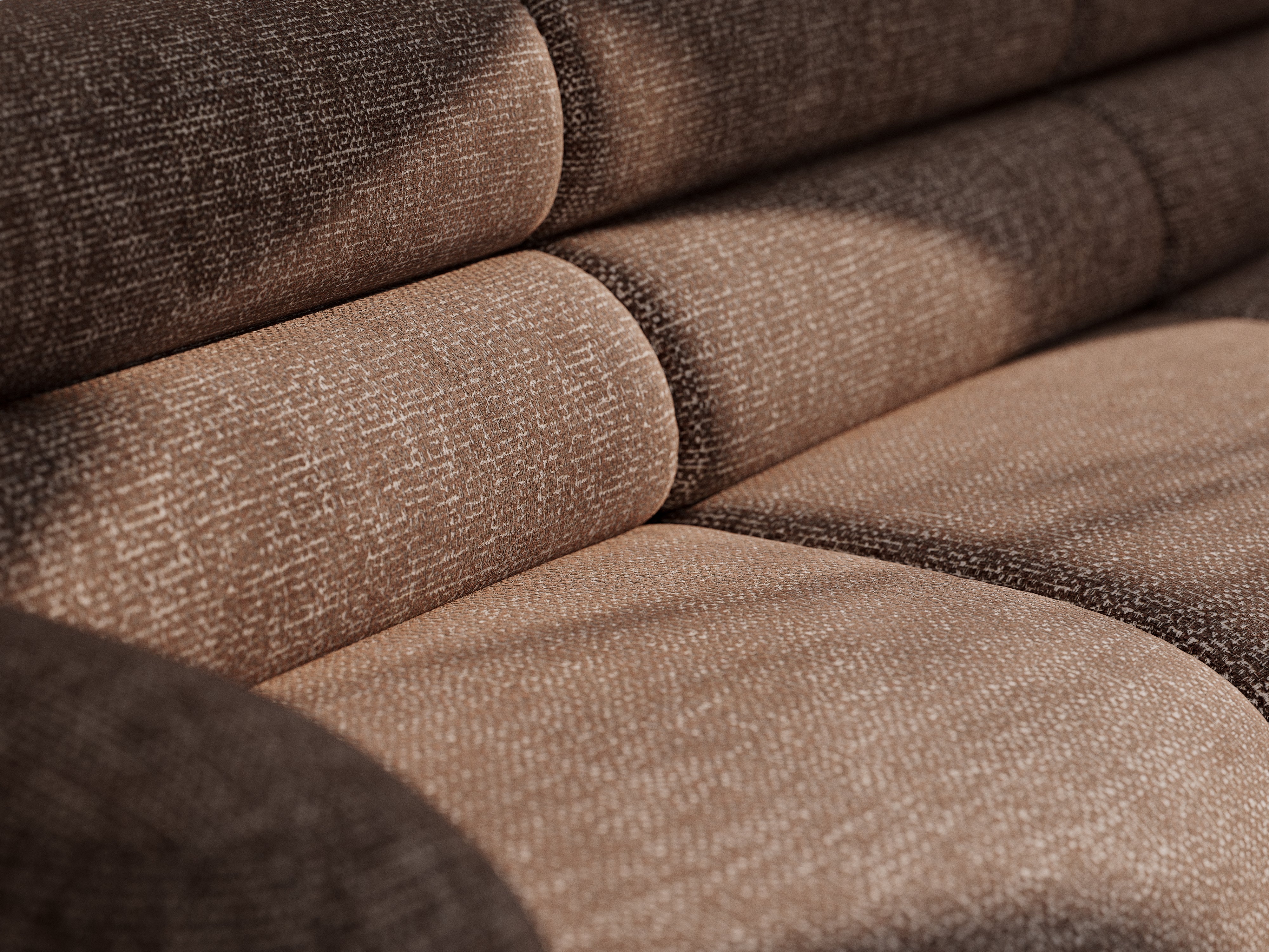 Sofa modułowa NEO - moduł narożny brązowy melanż