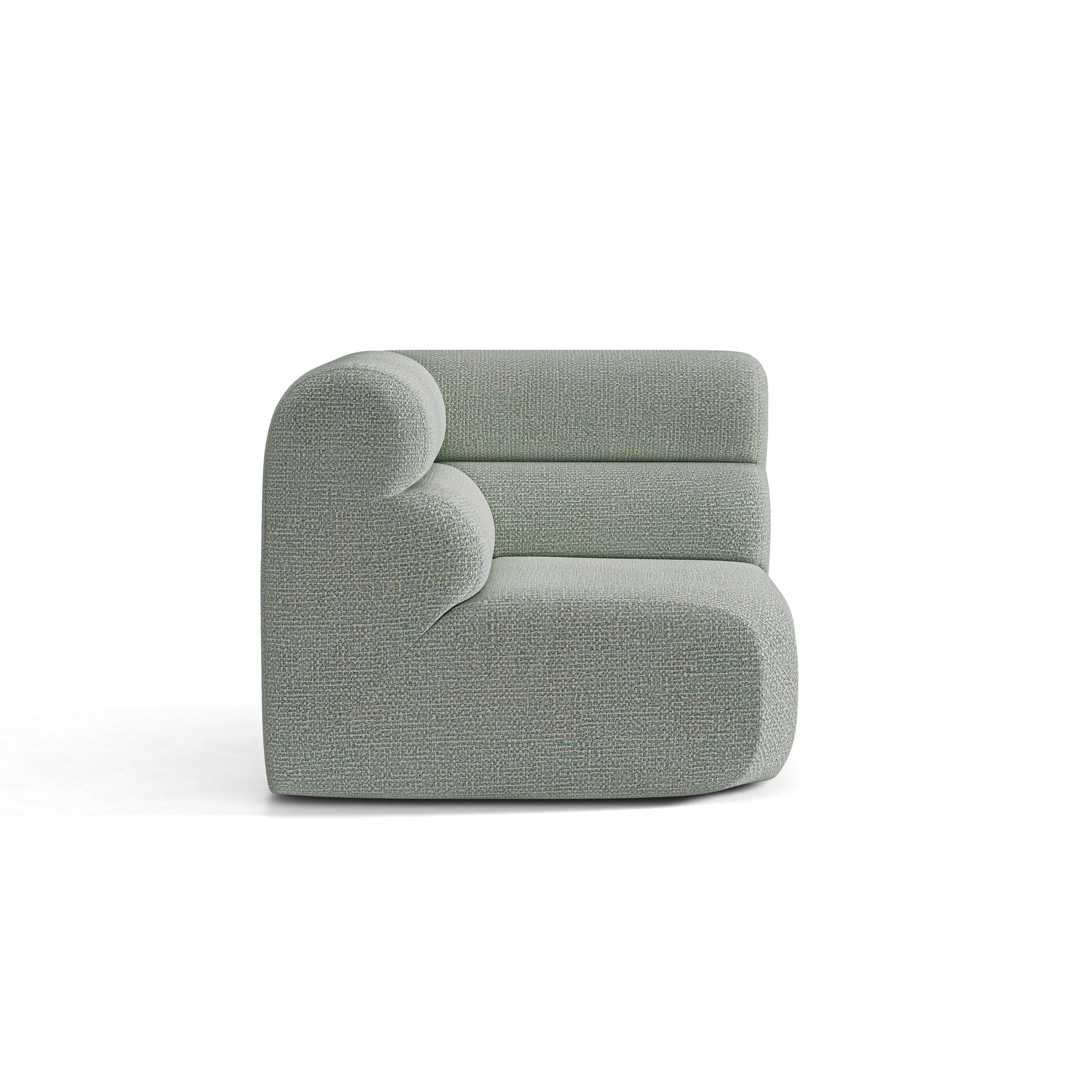 Sofa modułowa NEO - moduł narożny niebieski melanż