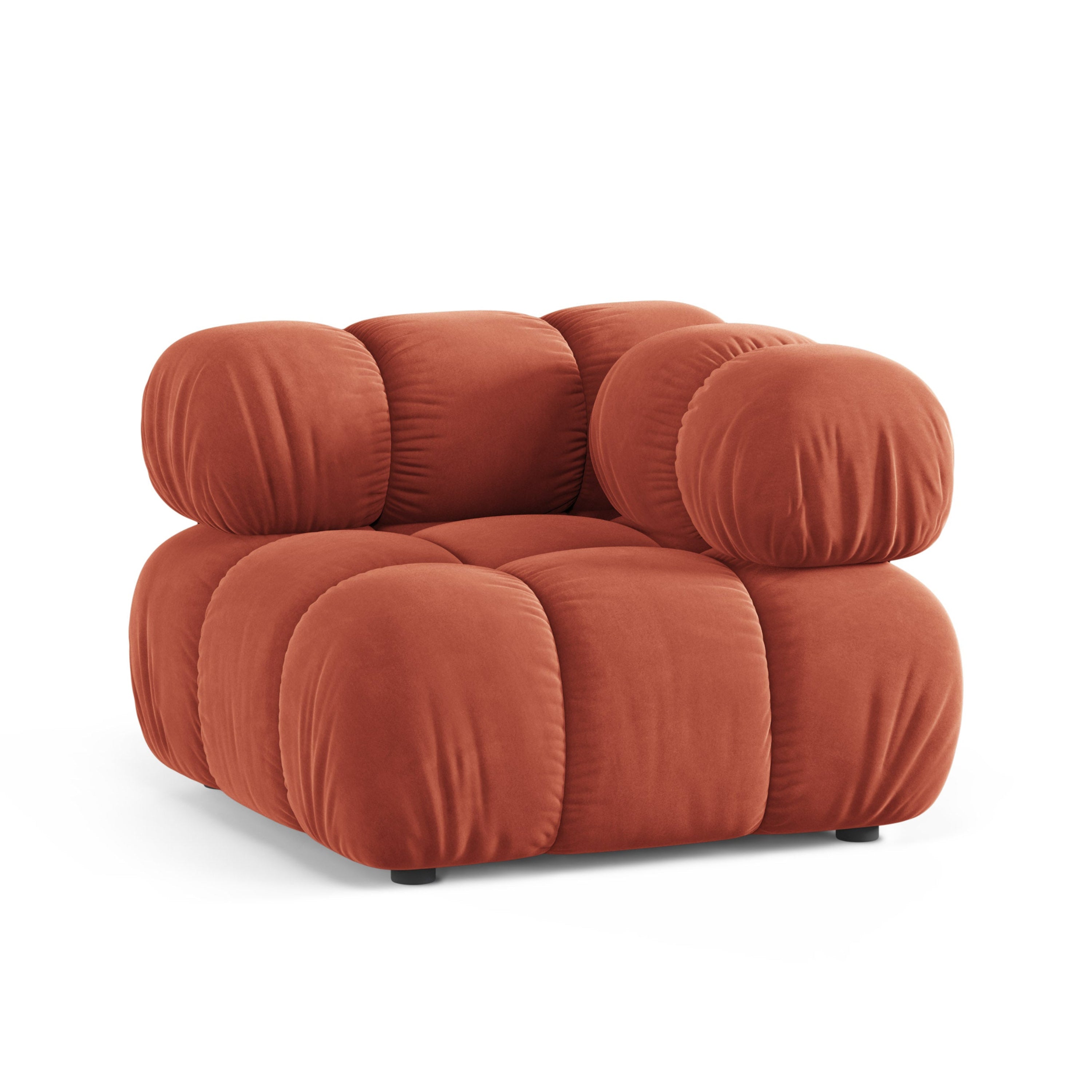 Sofa modułowa BELLIS - moduł narożny koralowy welur