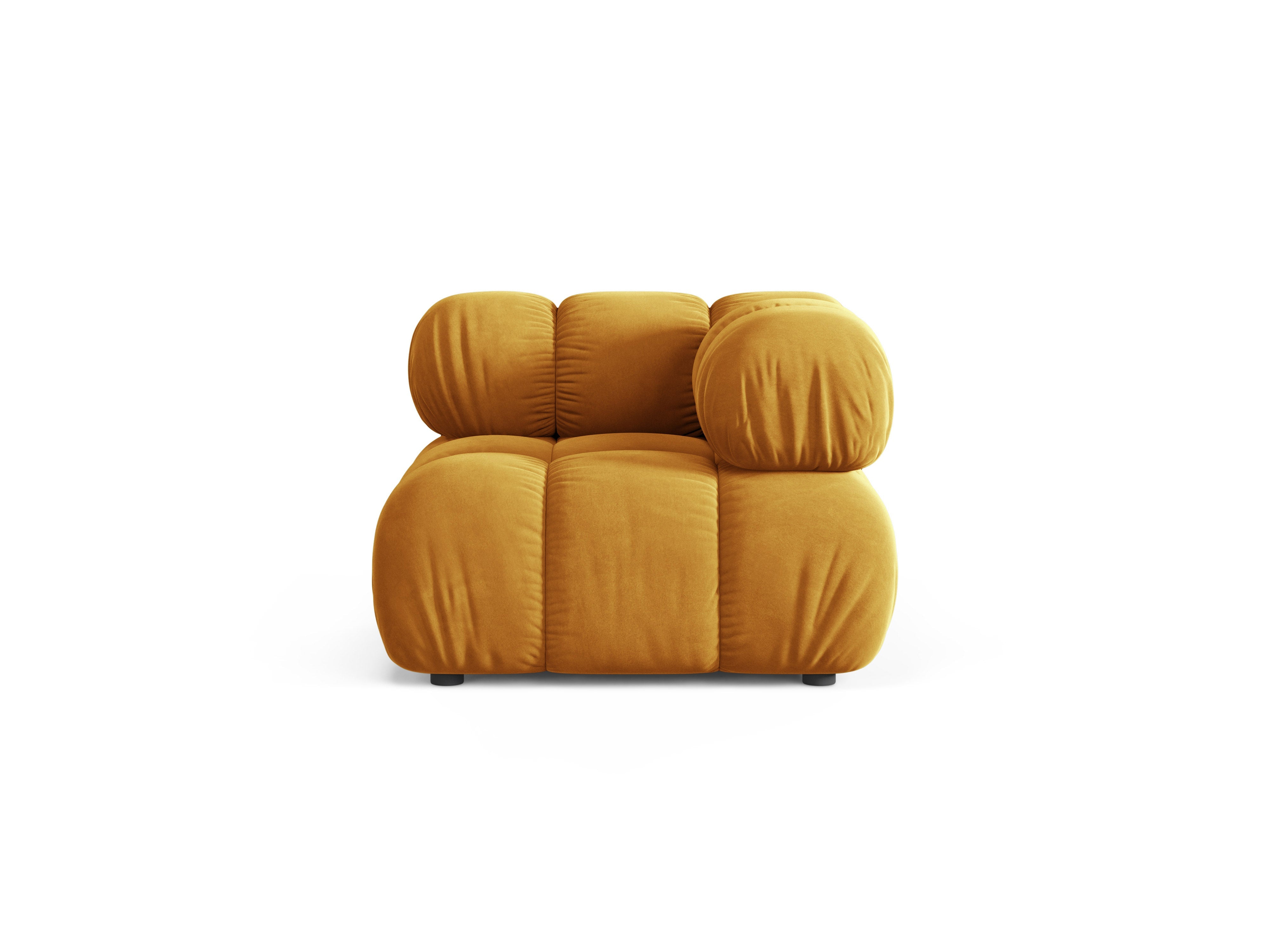 Sofa modułowa BELLIS - moduł narożny musztardowy welur
