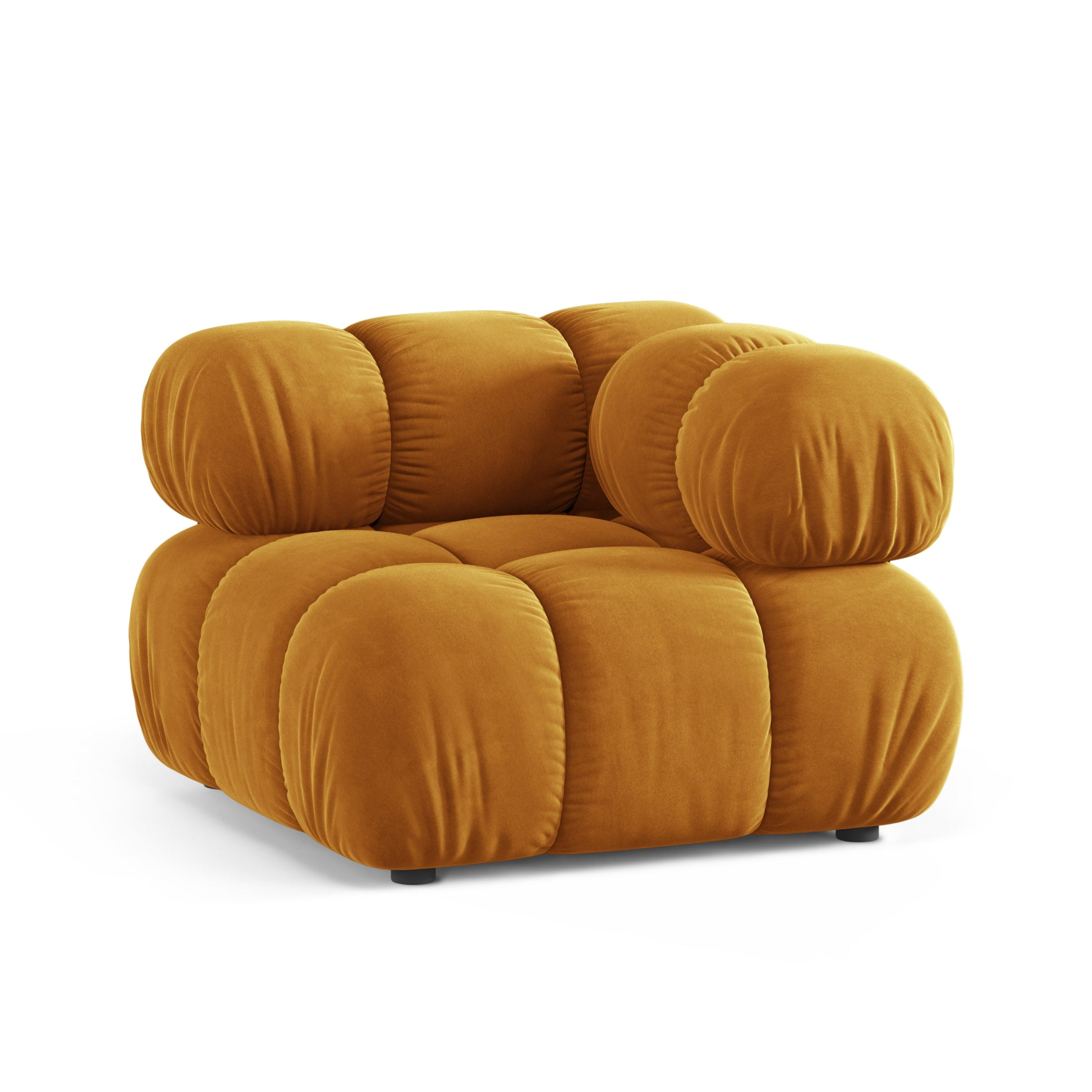 Sofa modułowa BELLIS - moduł narożny musztardowy welur
