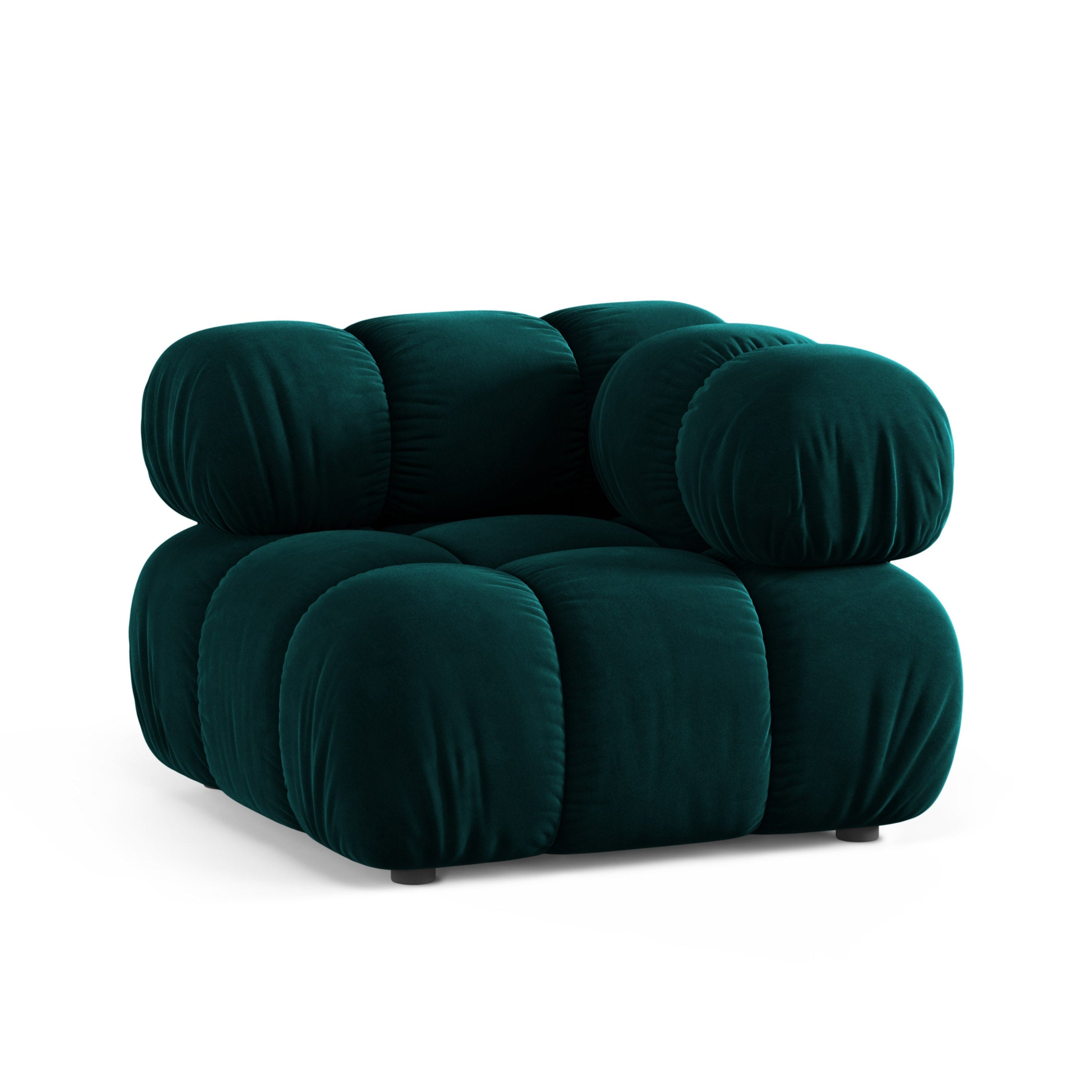 Sofa modułowa BELLIS - moduł narożny głęboki petrol welur
