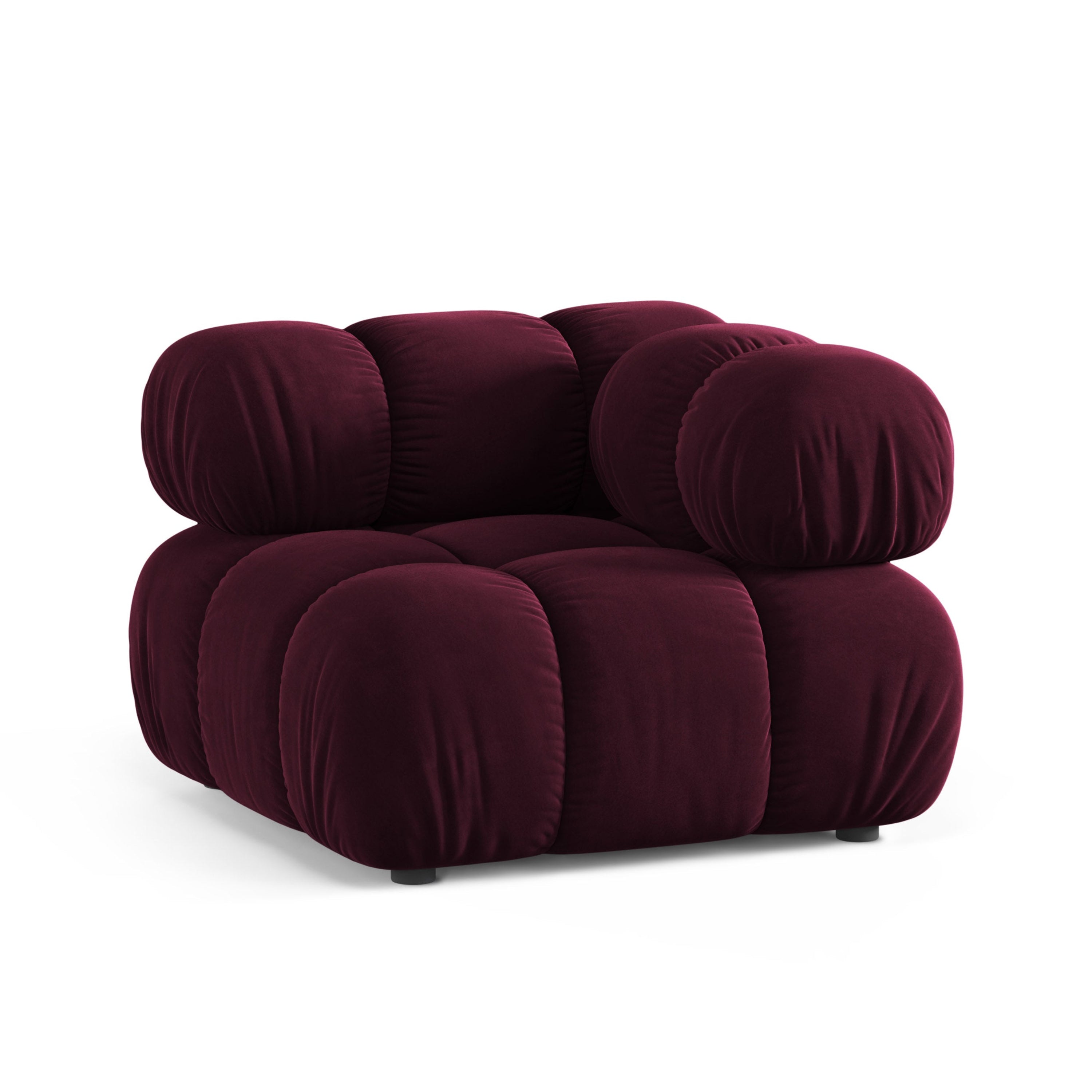 Sofa modułowa BELLIS - moduł narożny burgundowy welur