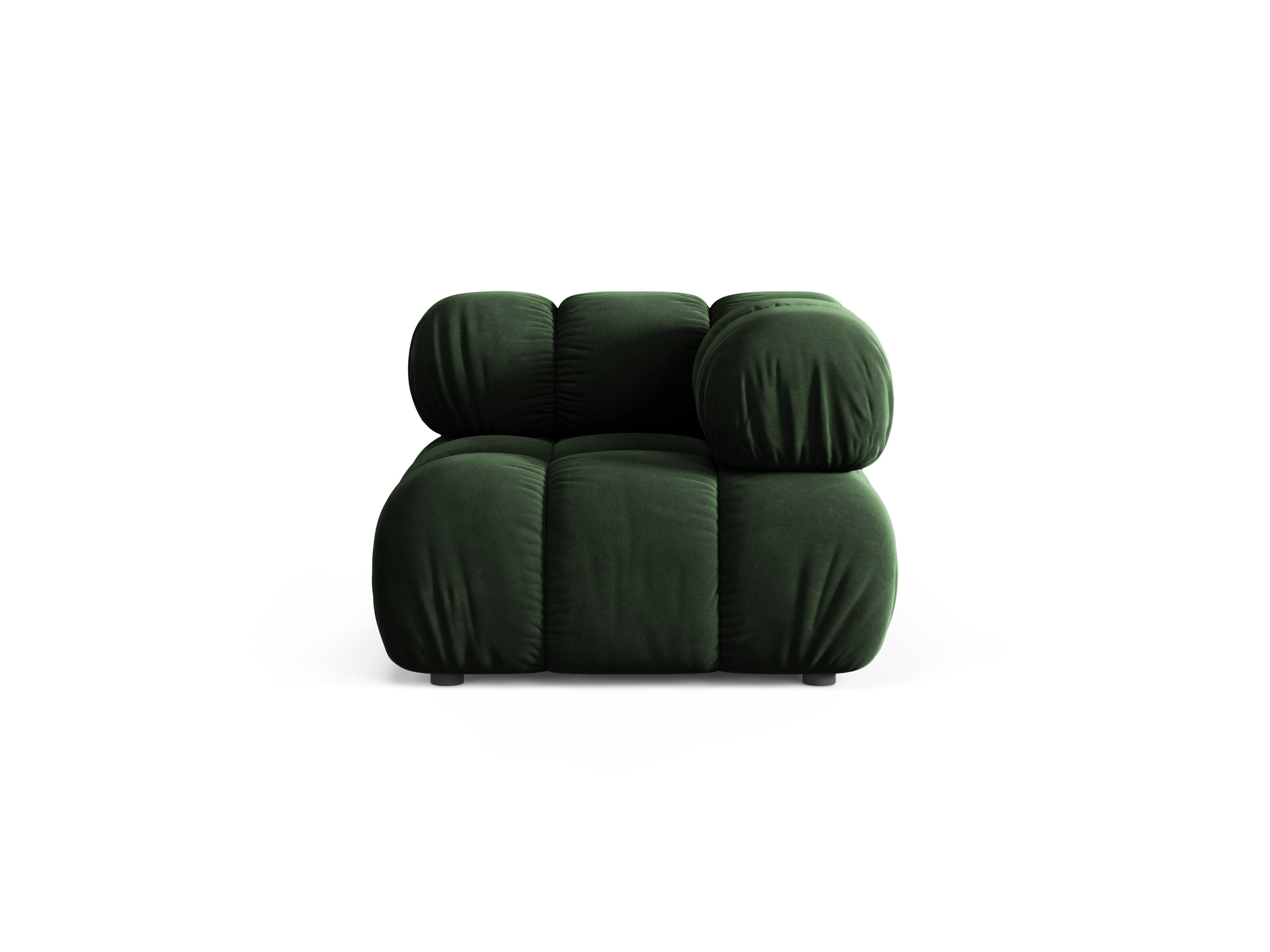 Sofa modułowa BELLIS - moduł narożny butelkowy zielony welur