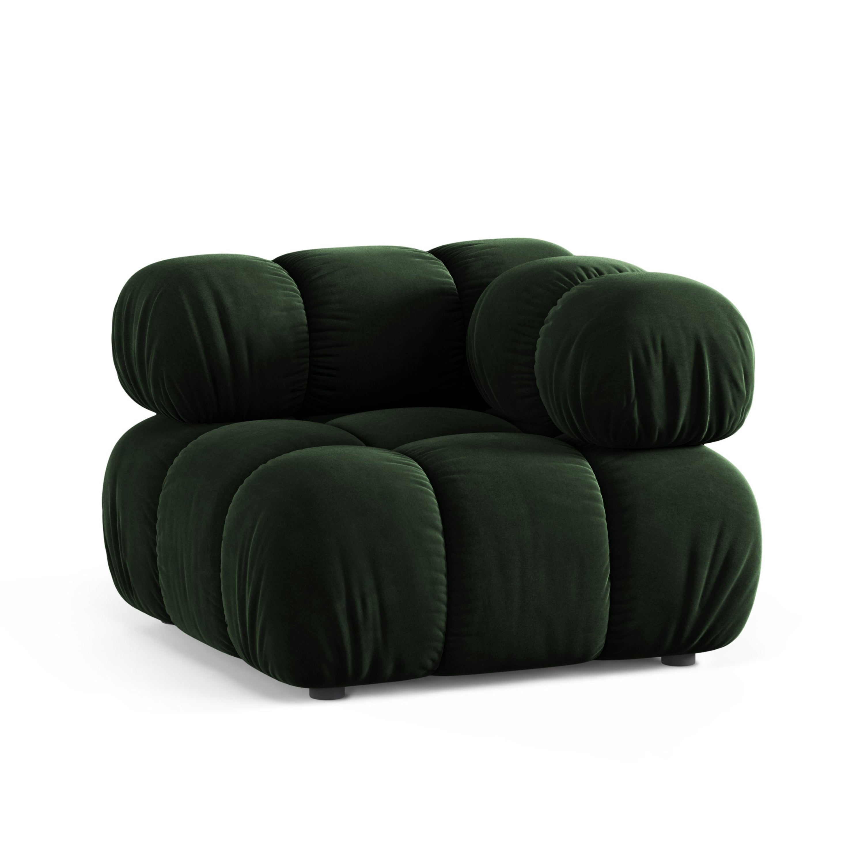 Sofa modułowa BELLIS - moduł narożny butelkowy zielony welur