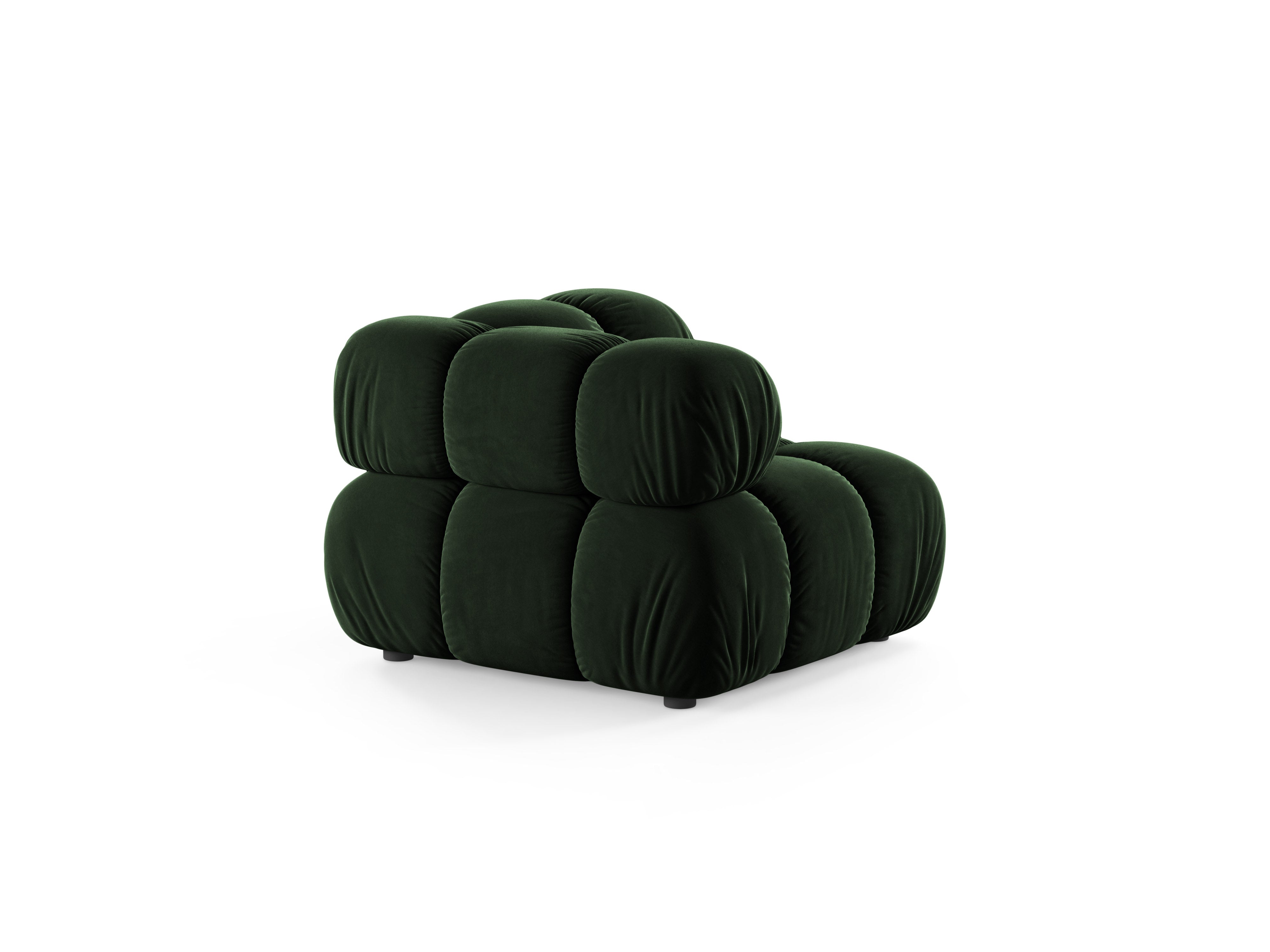 Sofa modułowa BELLIS - moduł narożny butelkowy zielony welur