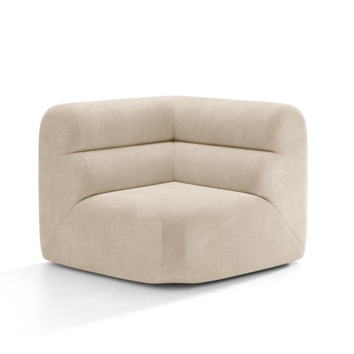 Sofa modułowa NEO - moduł narożny jasnobeżowy szenil