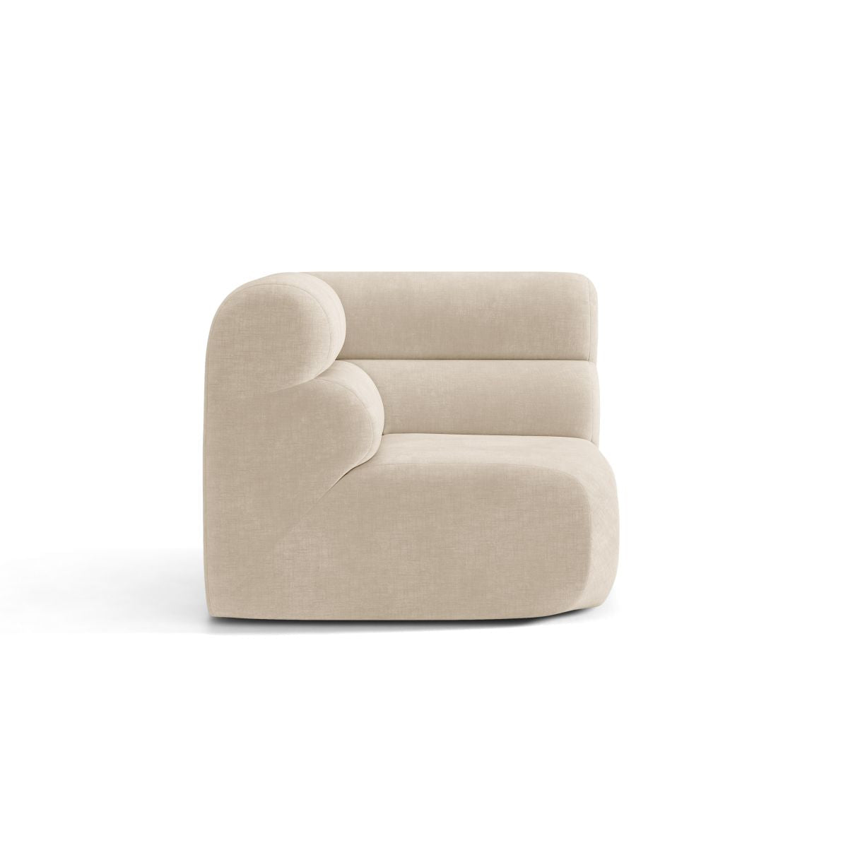 Sofa modułowa NEO - moduł narożny jasnobeżowy szenil