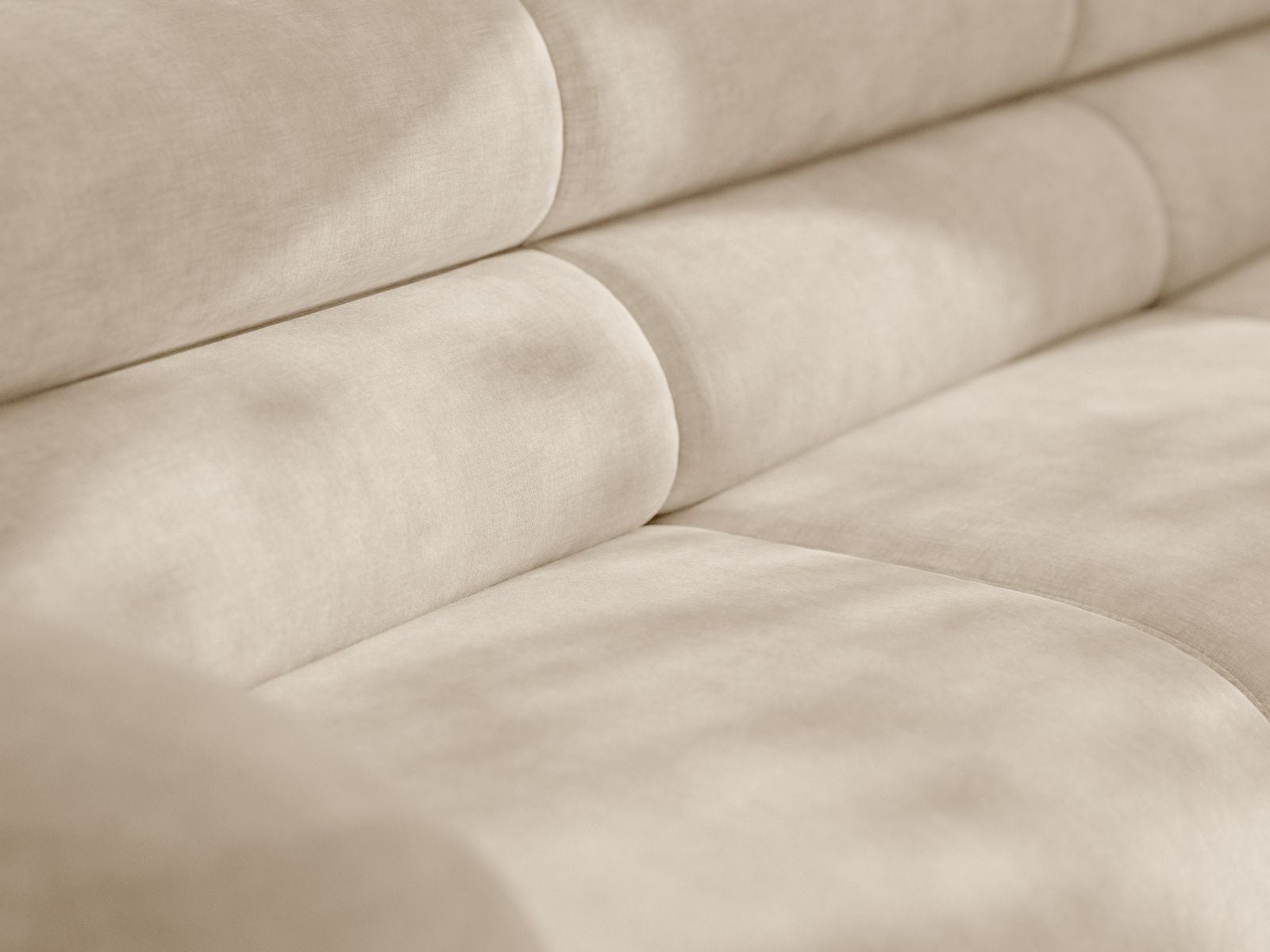 Sofa modułowa NEO - moduł narożny jasnobeżowy szenil