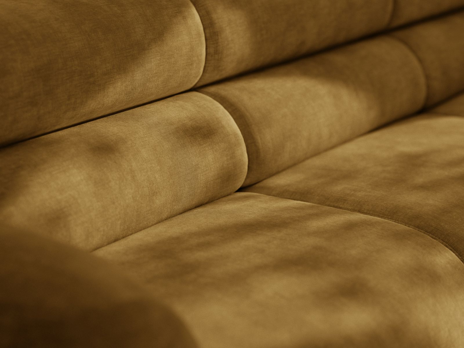 Sofa modułowa NEO - moduł narożny musztardowy szenil
