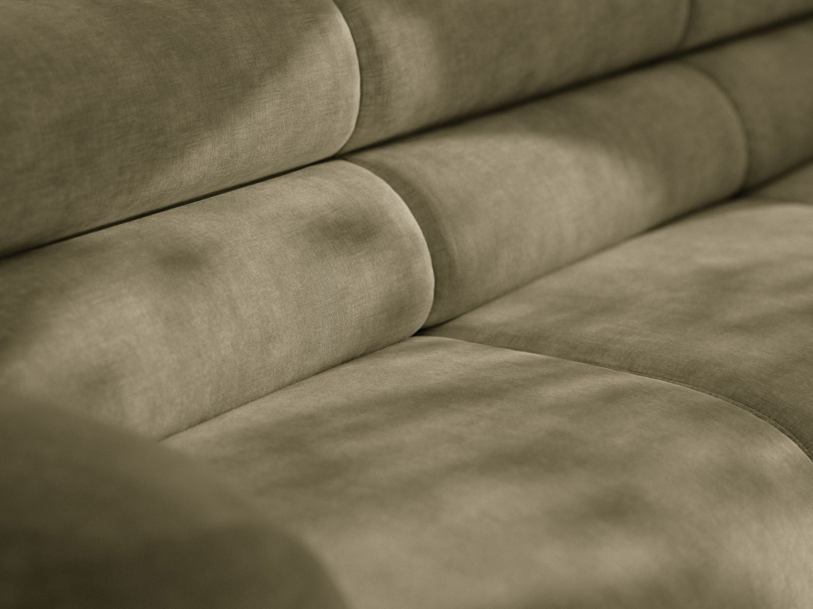 Sofa modułowa NEO - moduł narożny oliwkowy szenil