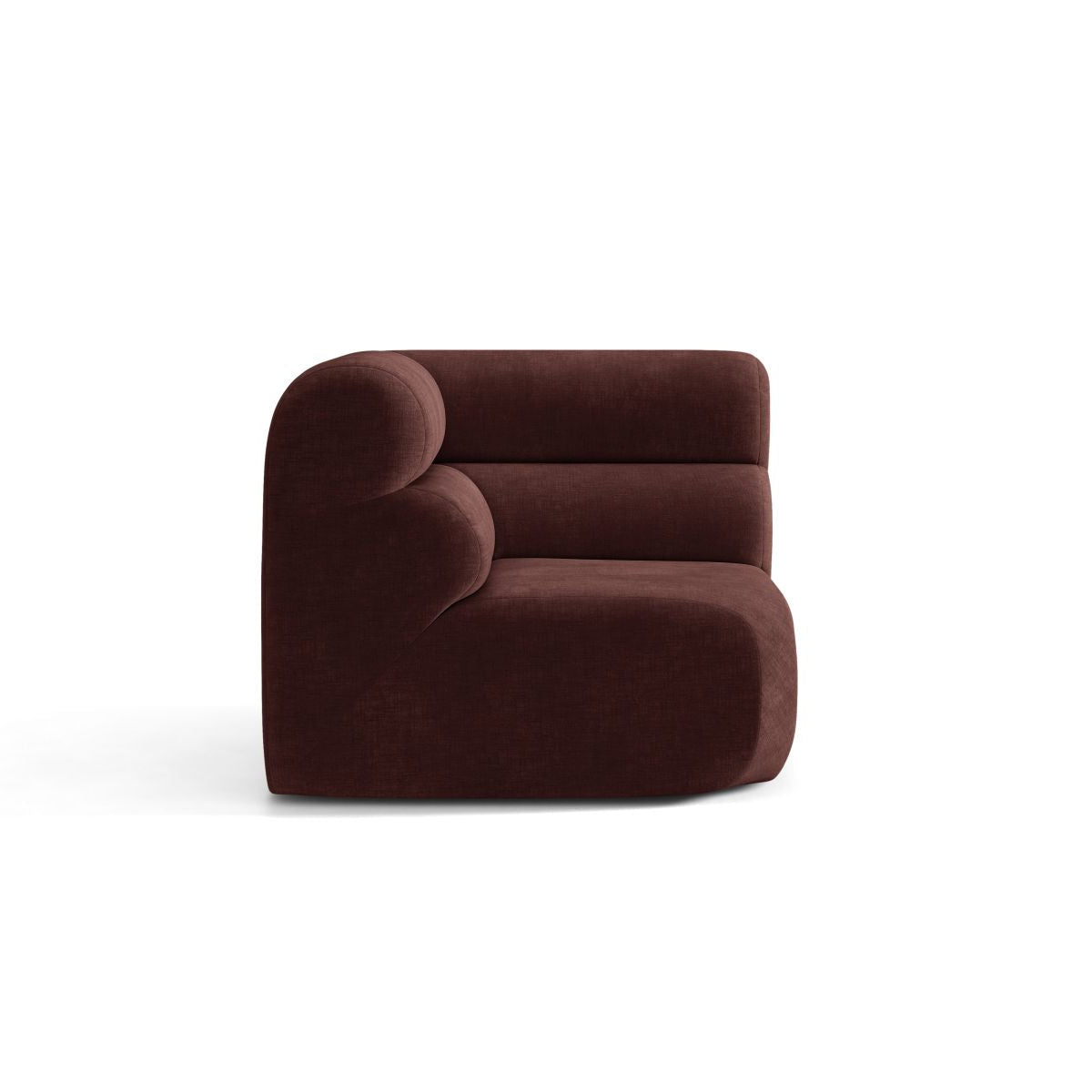 Sofa modułowa NEO - moduł narożny wiśniowy szenil