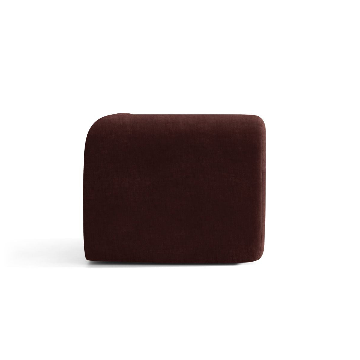 Sofa modułowa NEO - moduł narożny wiśniowy szenil