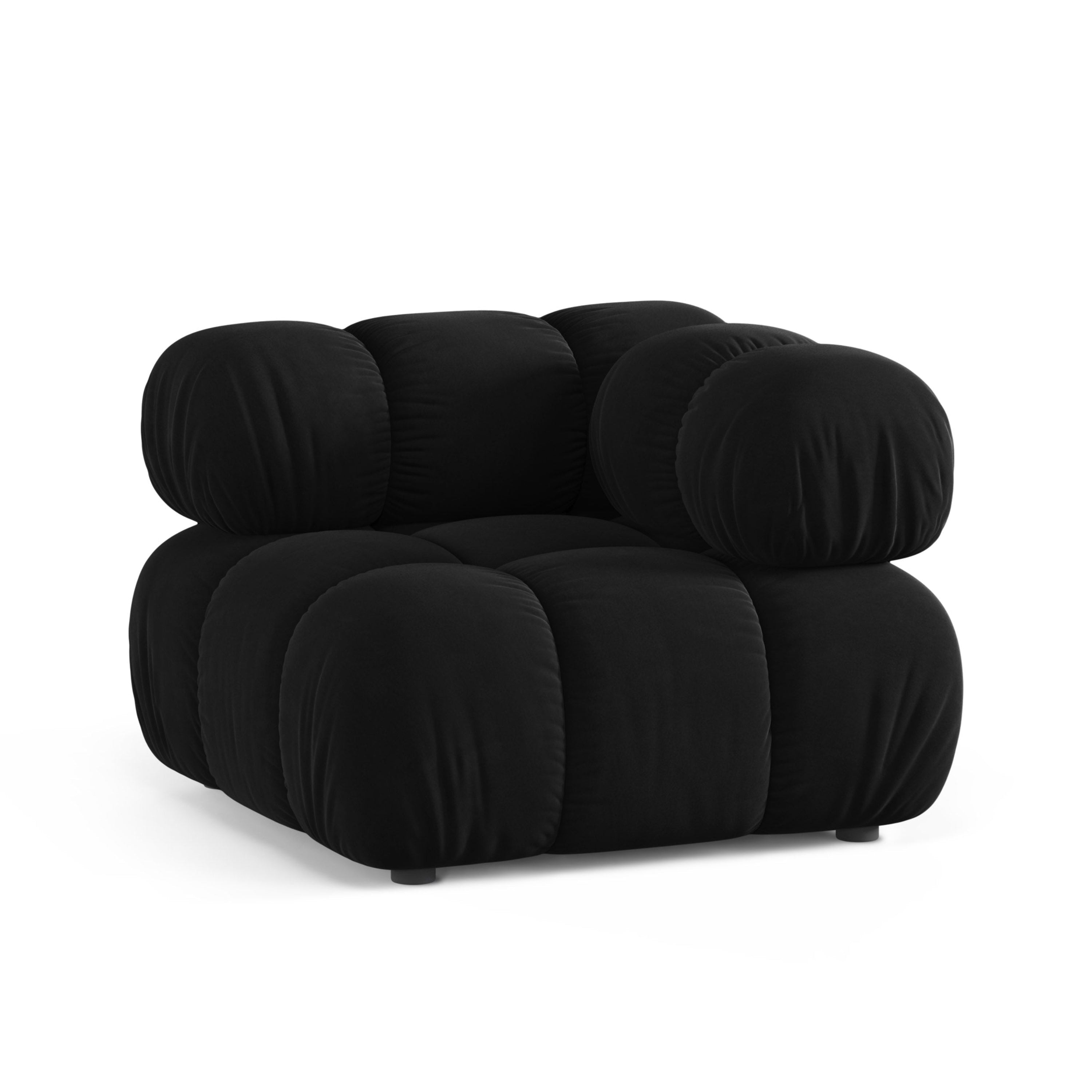 Sofa modułowa aksamitna BELLIS - moduł narożny czarny