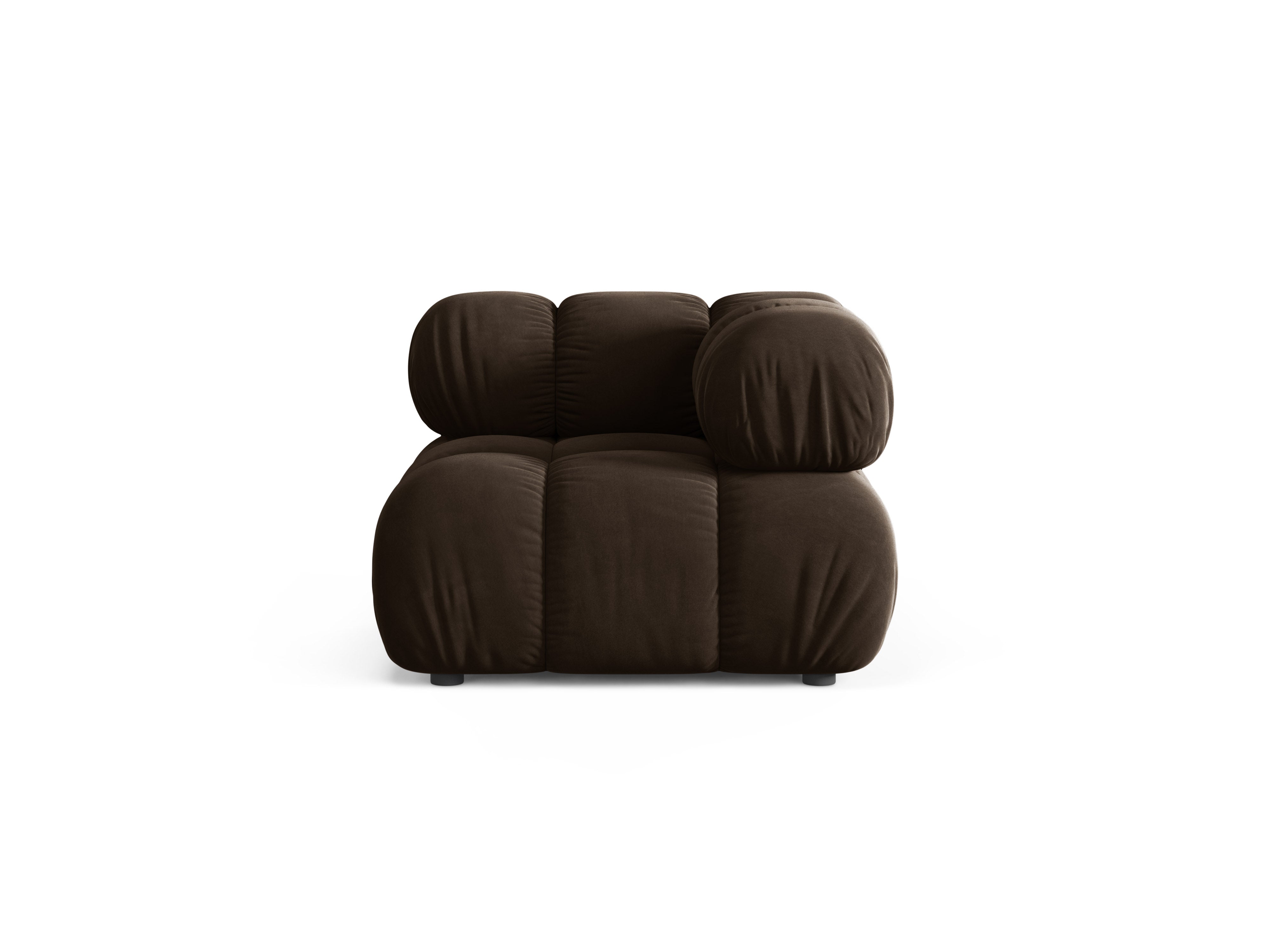 Sofa modułowa aksamitna BELLIS - moduł narożny czekoladowy
