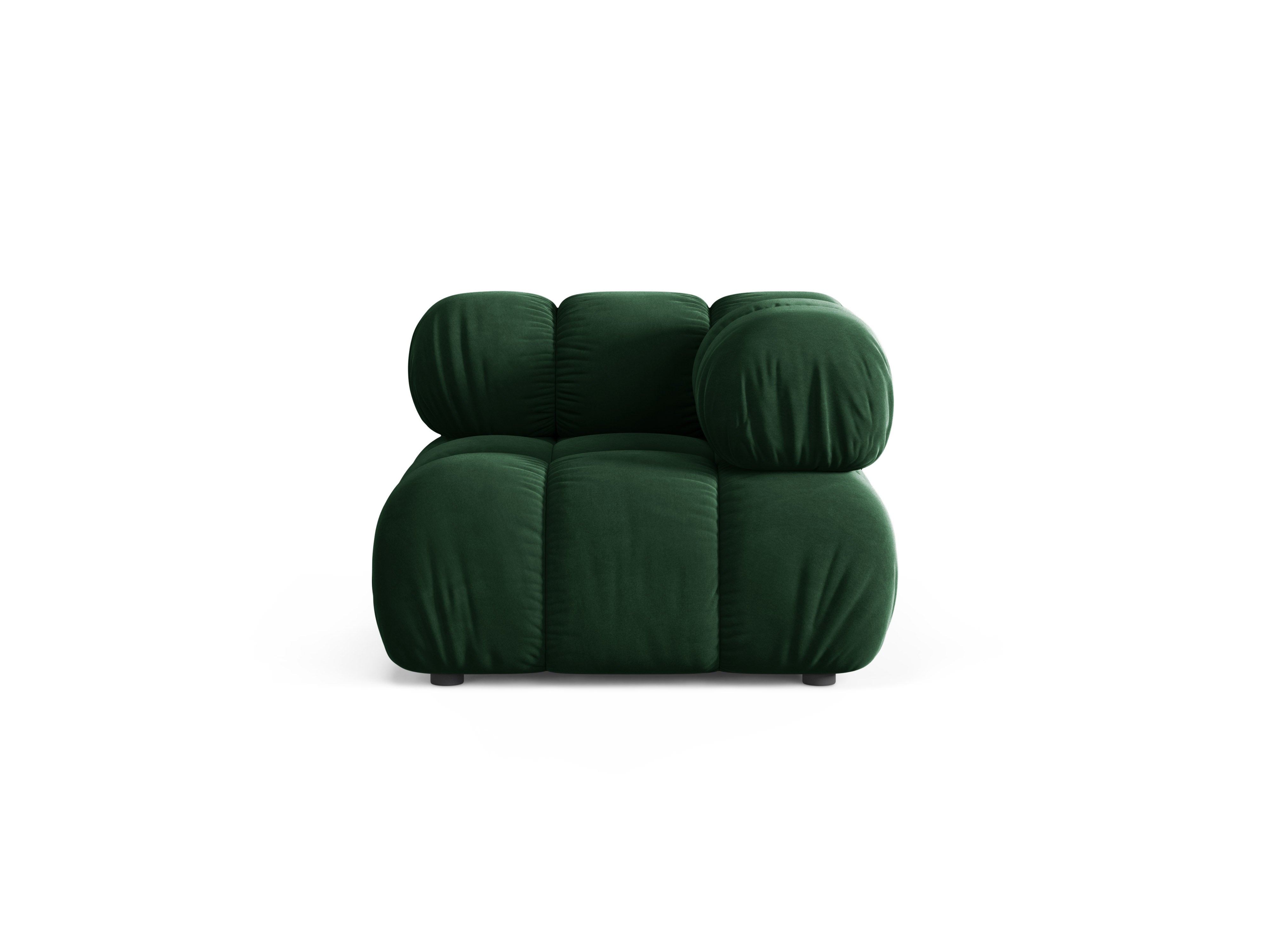 Sofa modułowa aksamitna BELLIS - moduł narożny butelkowy zielony