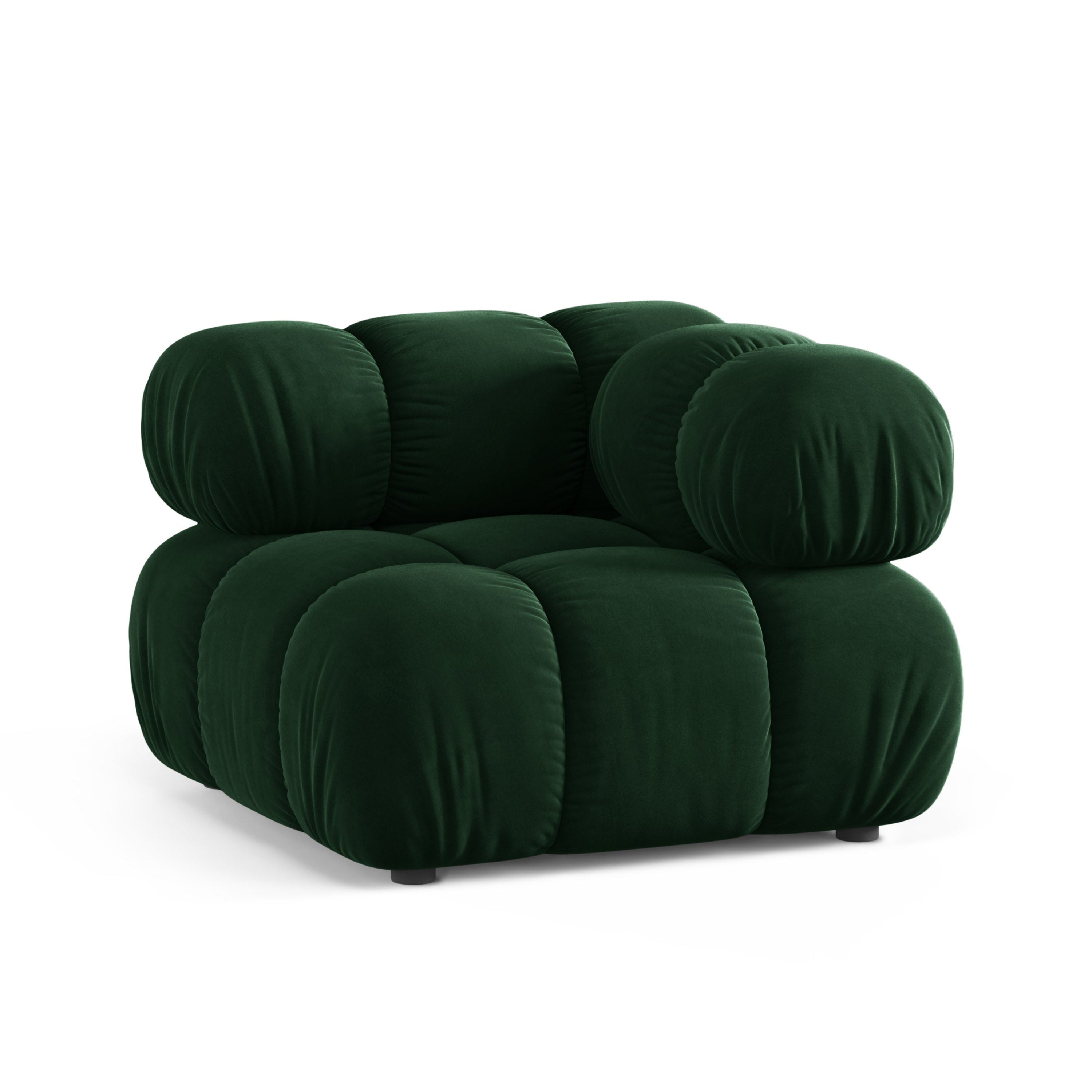 Sofa modułowa aksamitna BELLIS - moduł narożny butelkowy zielony