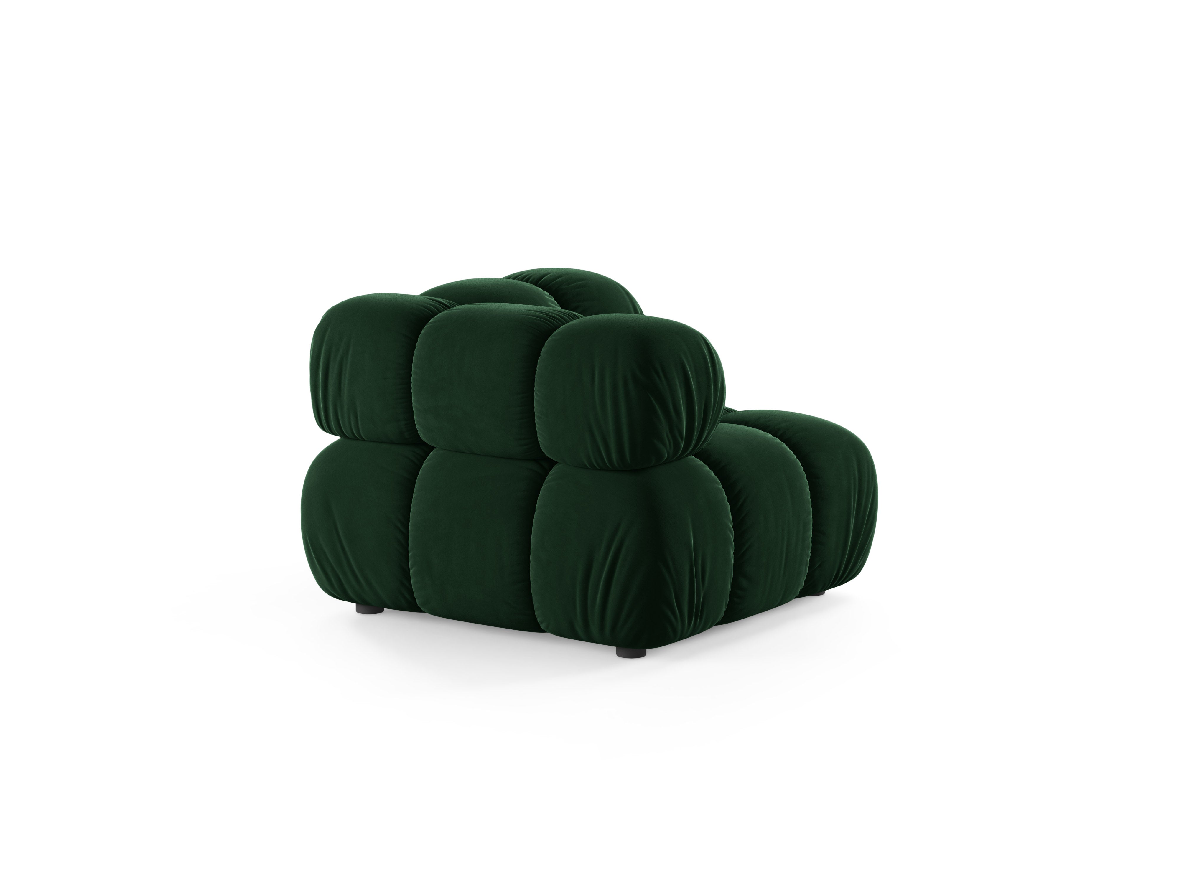 Sofa modułowa aksamitna BELLIS - moduł narożny butelkowy zielony