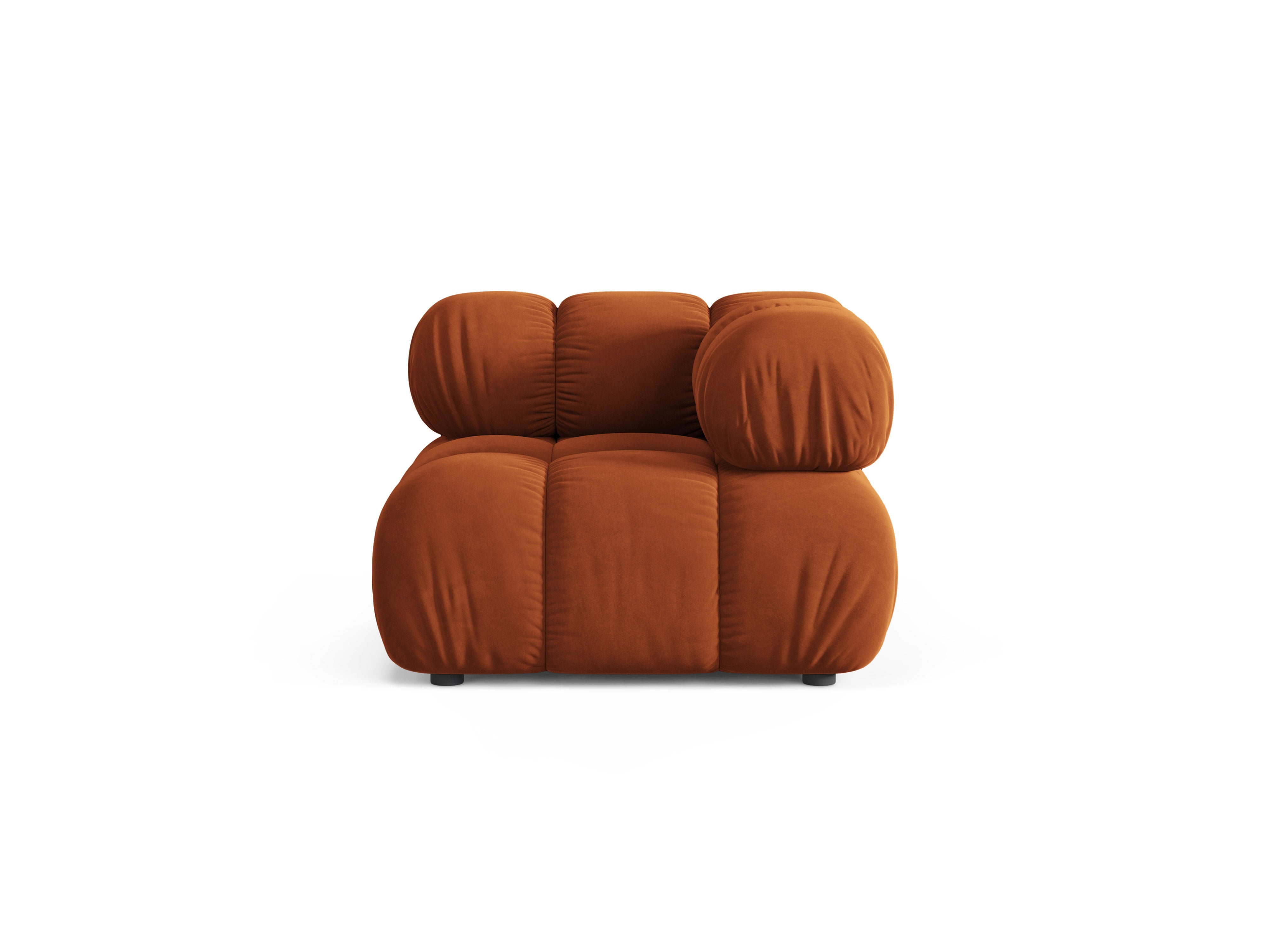 Sofa modułowa aksamitna BELLIS - moduł narożny ceglany