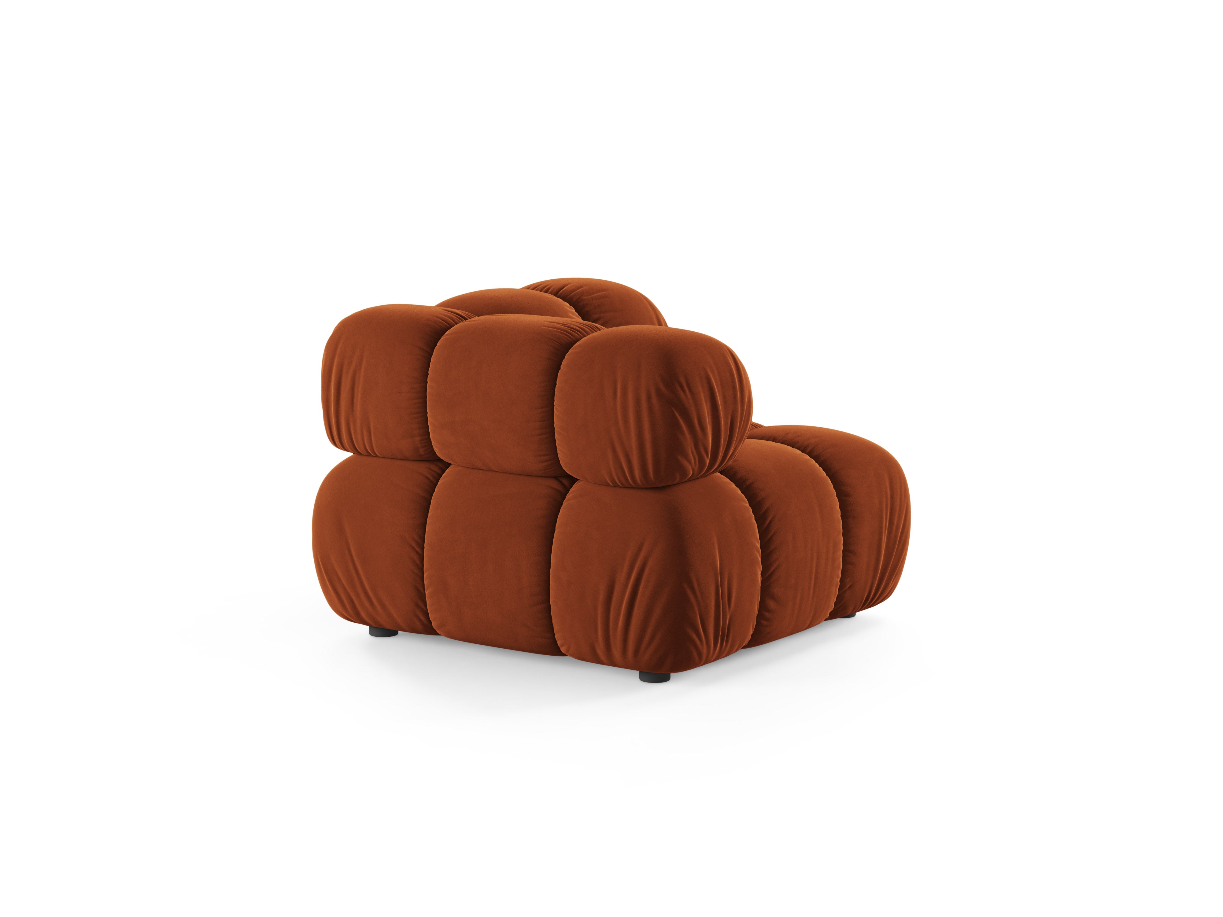 Sofa modułowa aksamitna BELLIS - moduł narożny ceglany