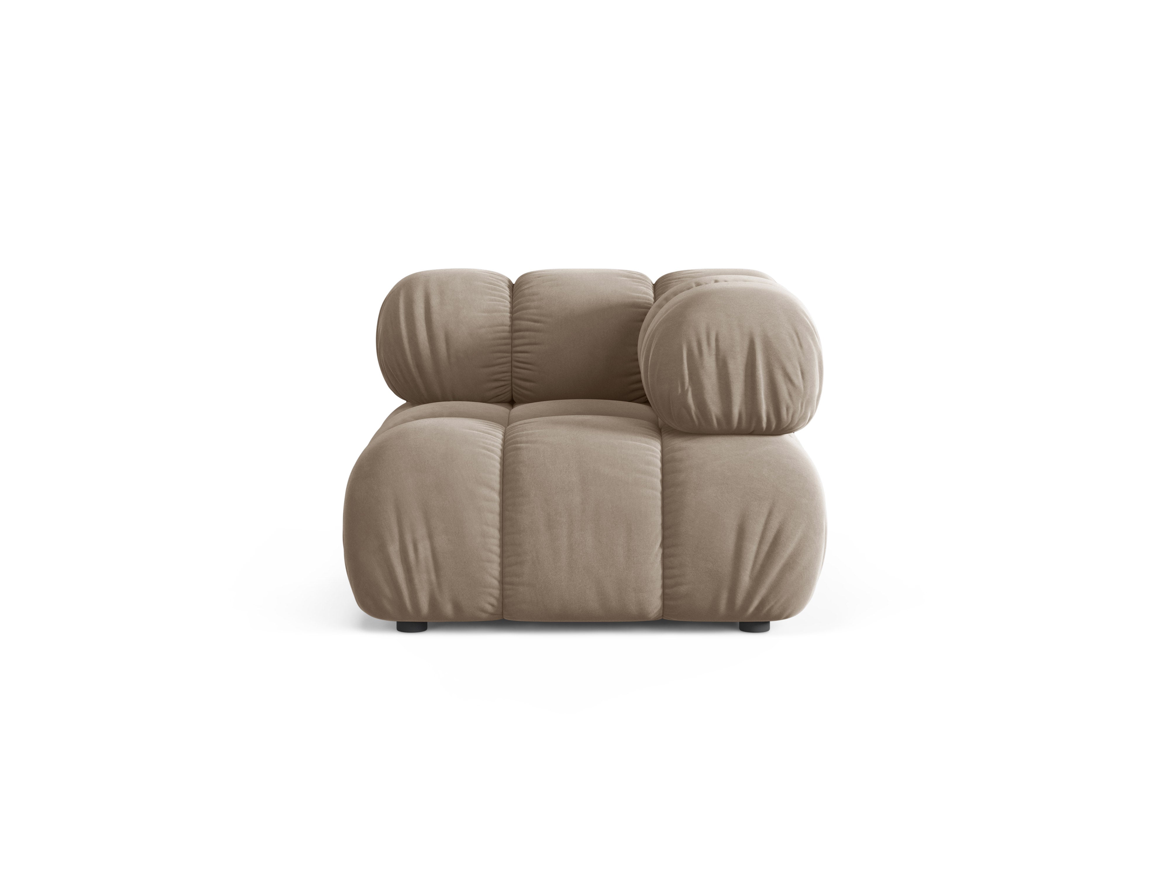 Sofa modułowa aksamitna BELLIS - moduł narożny cappuccino