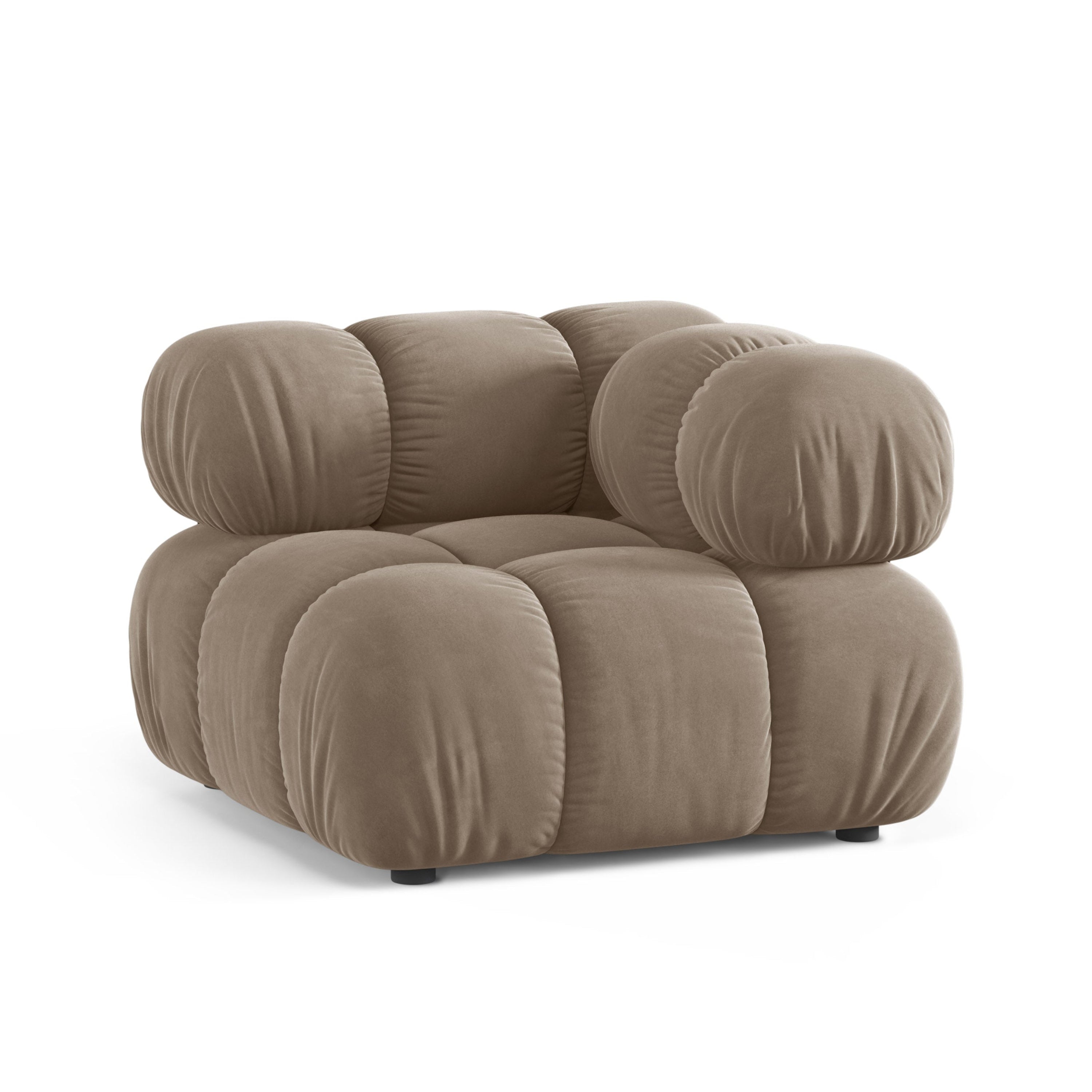 Sofa modułowa aksamitna BELLIS - moduł narożny cappuccino