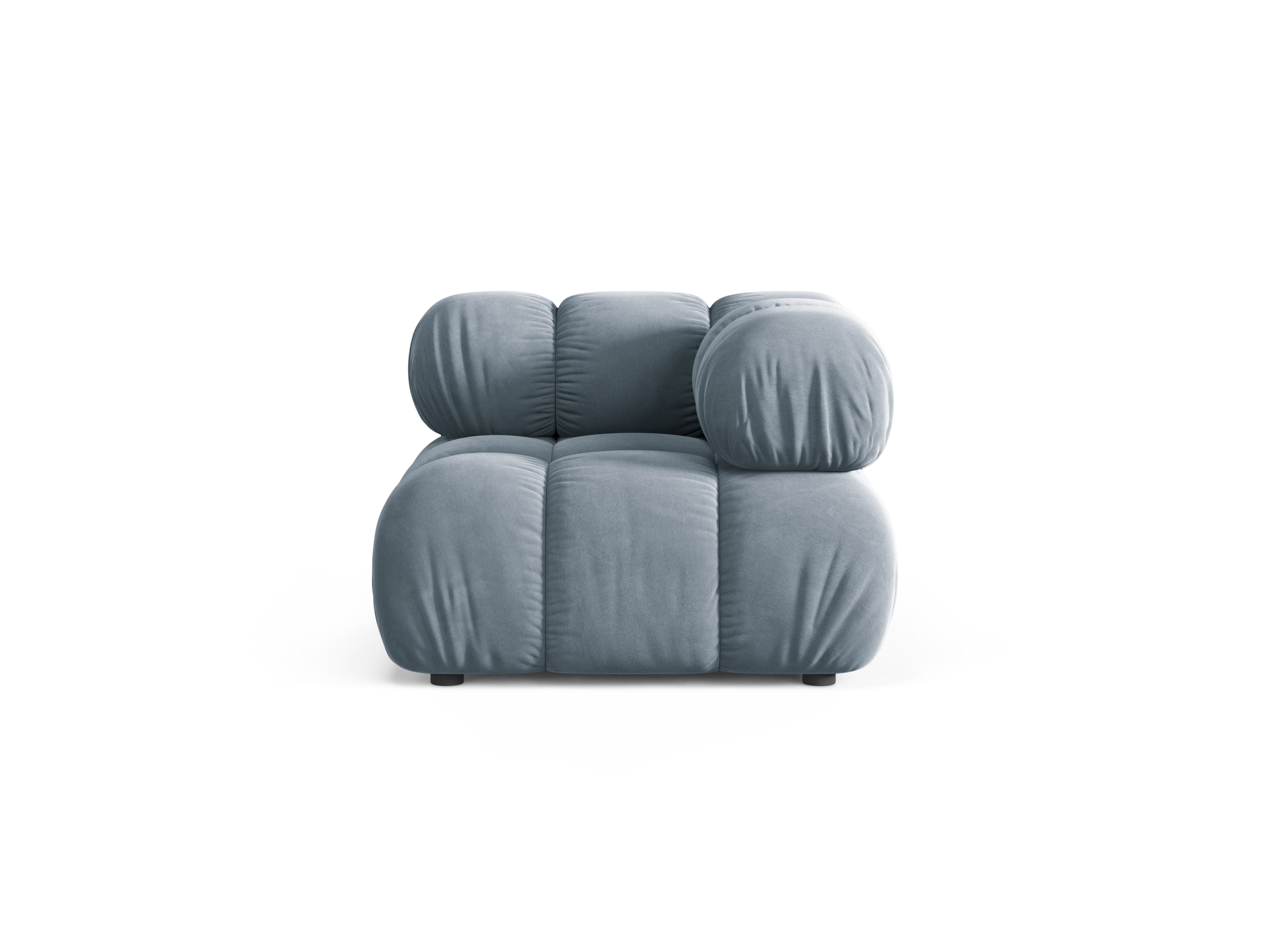 Sofa modułowa aksamitna BELLIS - moduł narożny niebieski