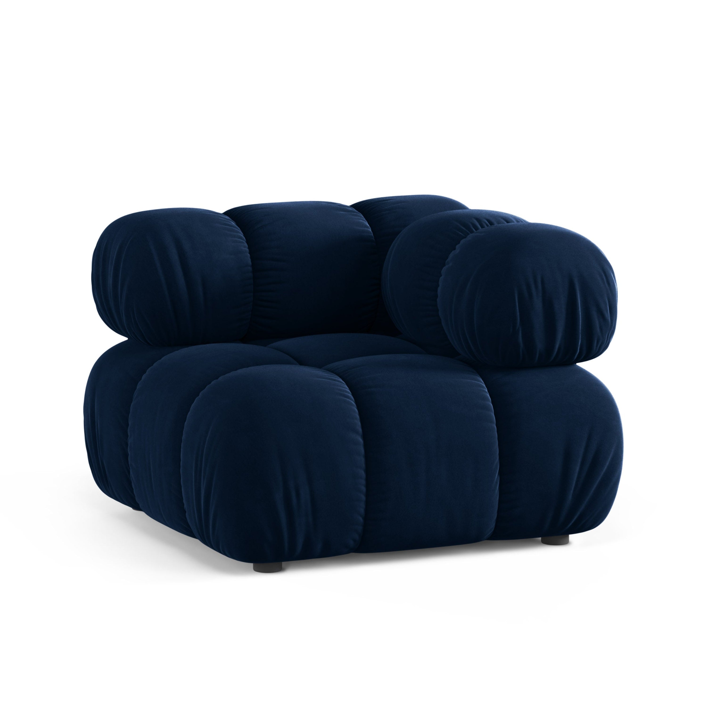 Sofa modułowa aksamitna BELLIS - moduł narożny granat królewski