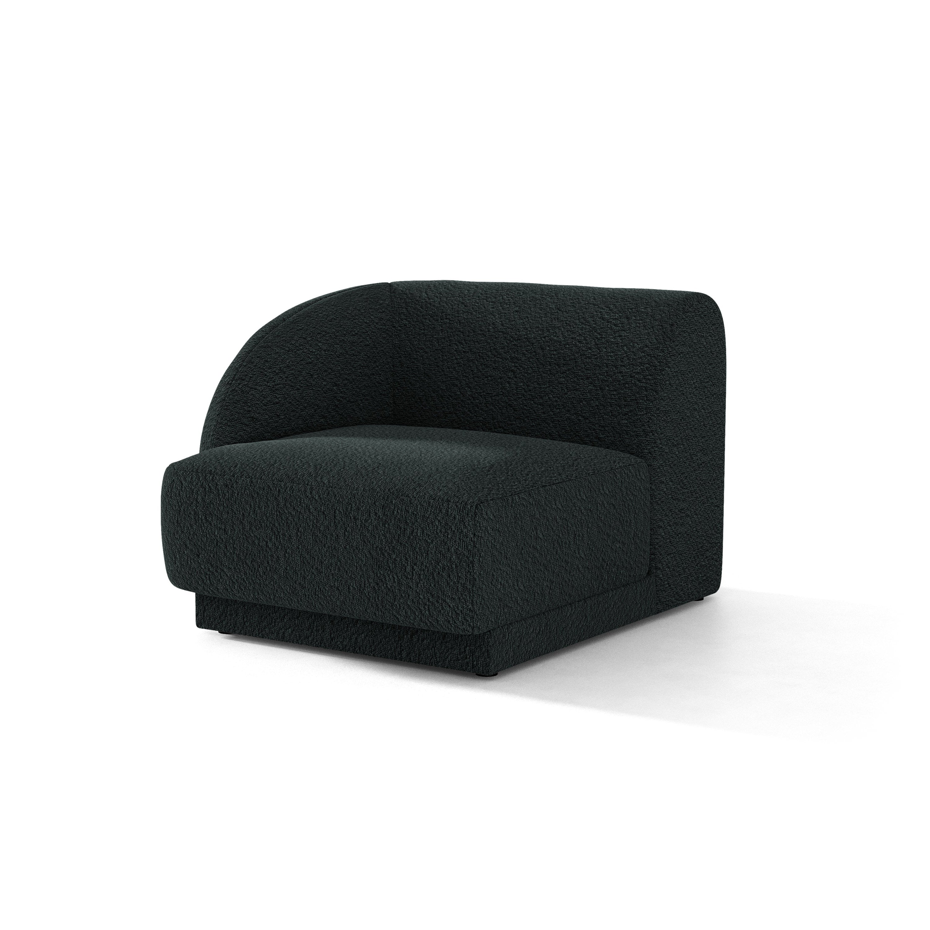 Sofa modułowa MILEY - moduł lewostronny czarny boucle