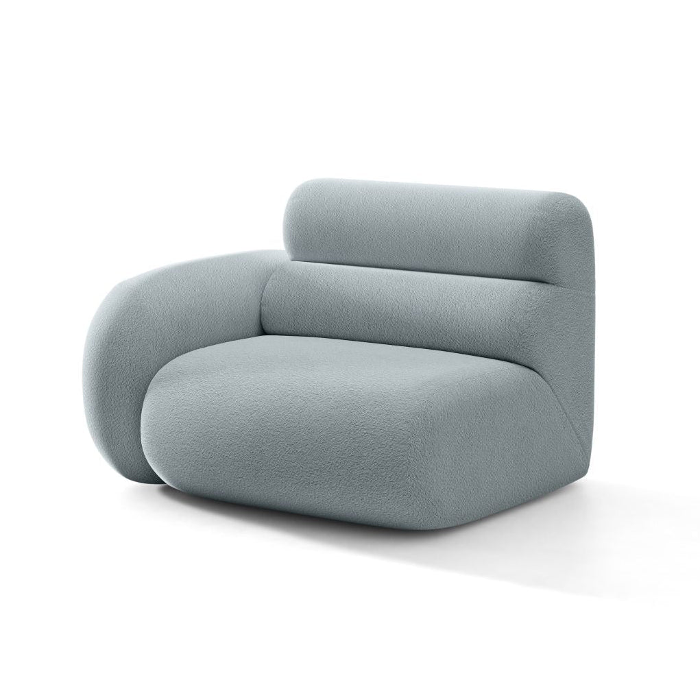 Sofa modułowa NEO - moduł lewostronny błękitny boucle