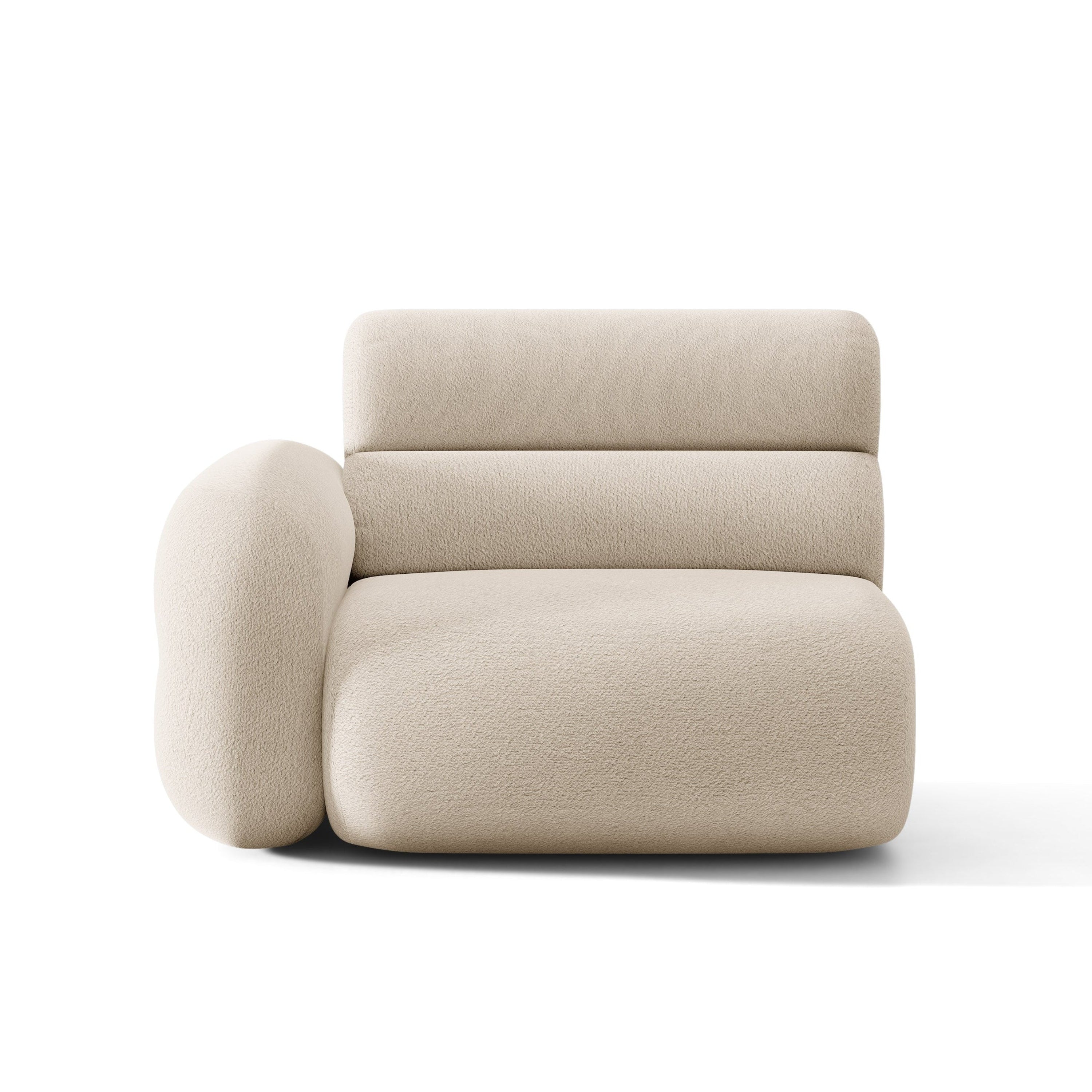 Sofa modułowa NEO - moduł lewostronny beżowy boucle