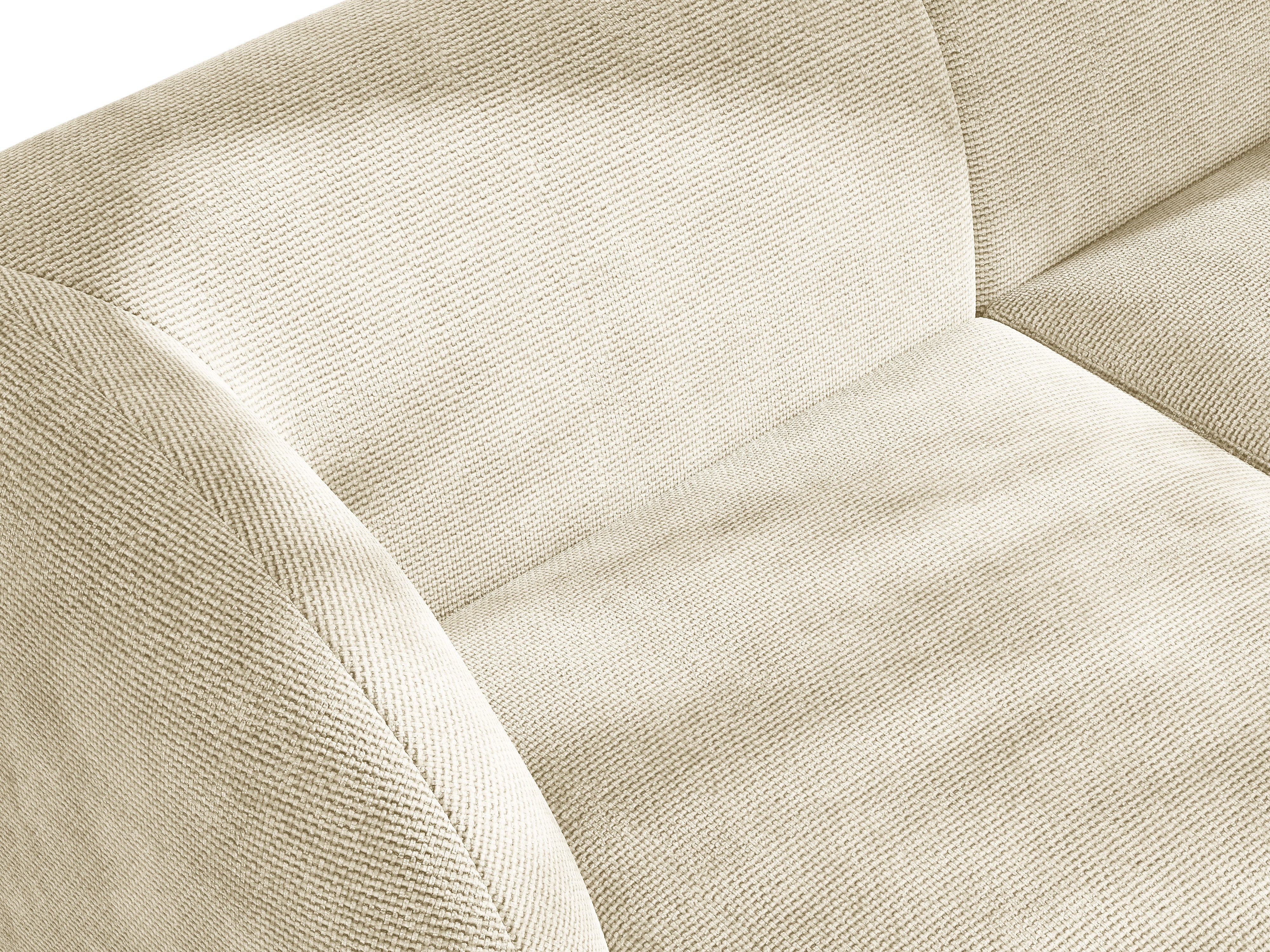 Sofa modułowa MILEY - moduł lewostronny jasnobeżowy szenil jedwabisty z podłokietnikami