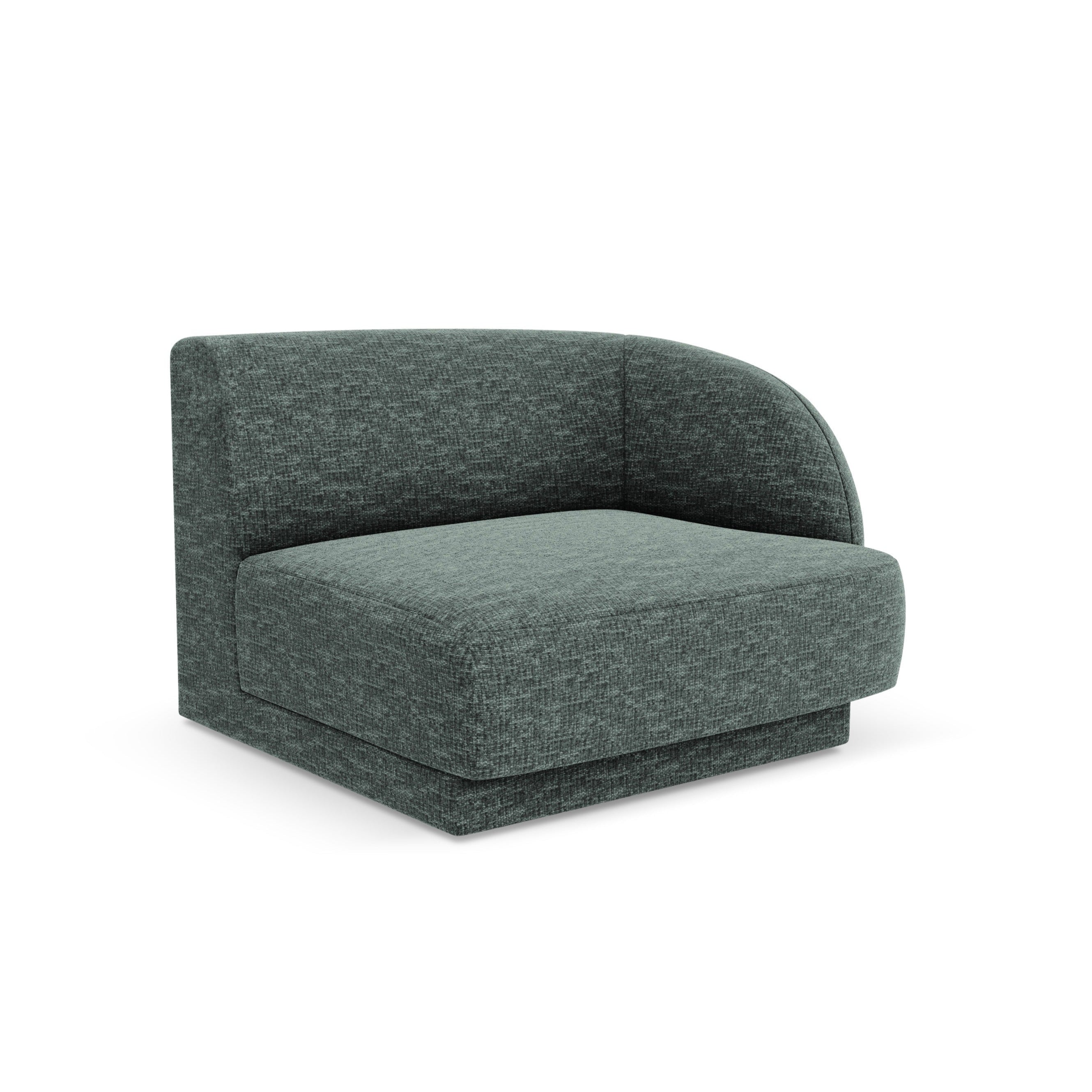 Sofa modułowa MILEY - moduł prawostronny petrol szenil jedwabisty