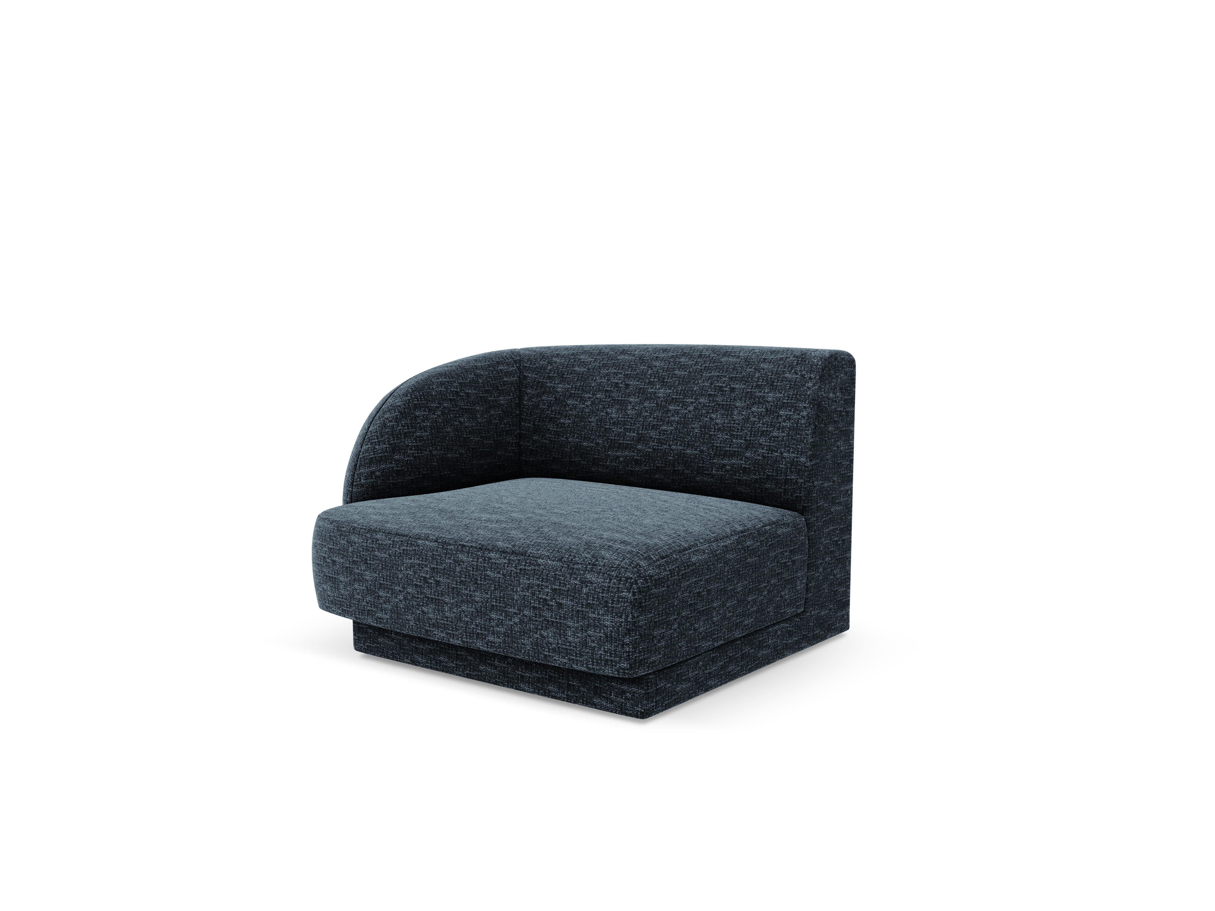 Sofa modułowa MILEY - moduł lewostronny granat królewski szenil jedwabisty