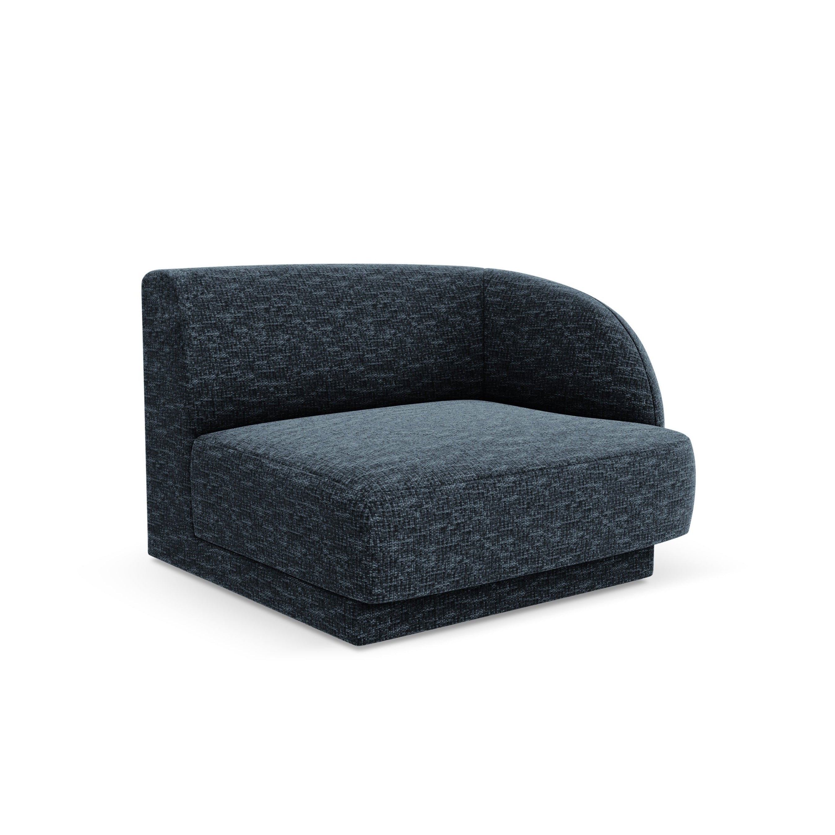 Sofa modułowa MILEY - moduł prawostronny granat królewski szenil jedwabisty