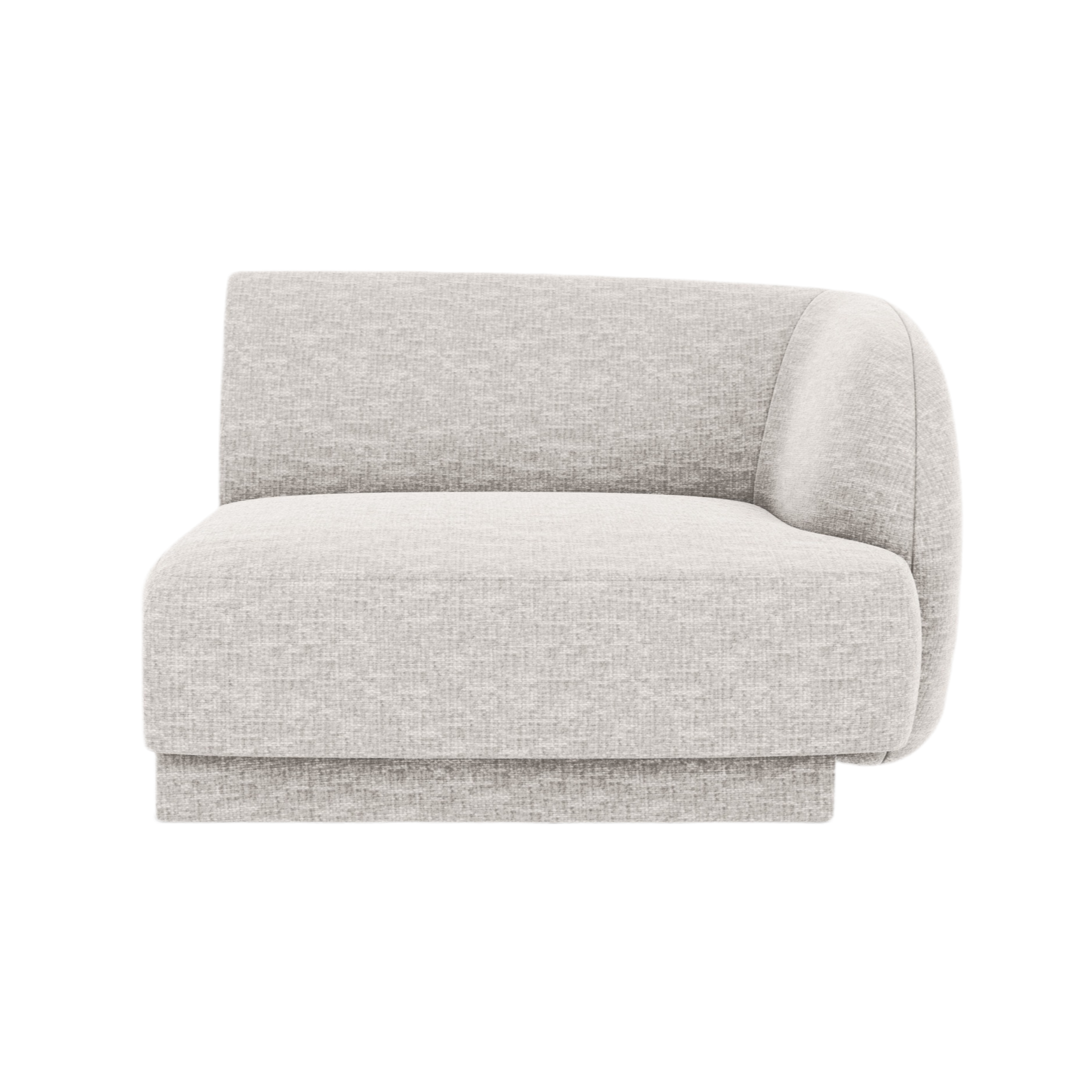 Sofa modułowa MILEY - moduł prawostronny jasnoszary szenil jedwabisty