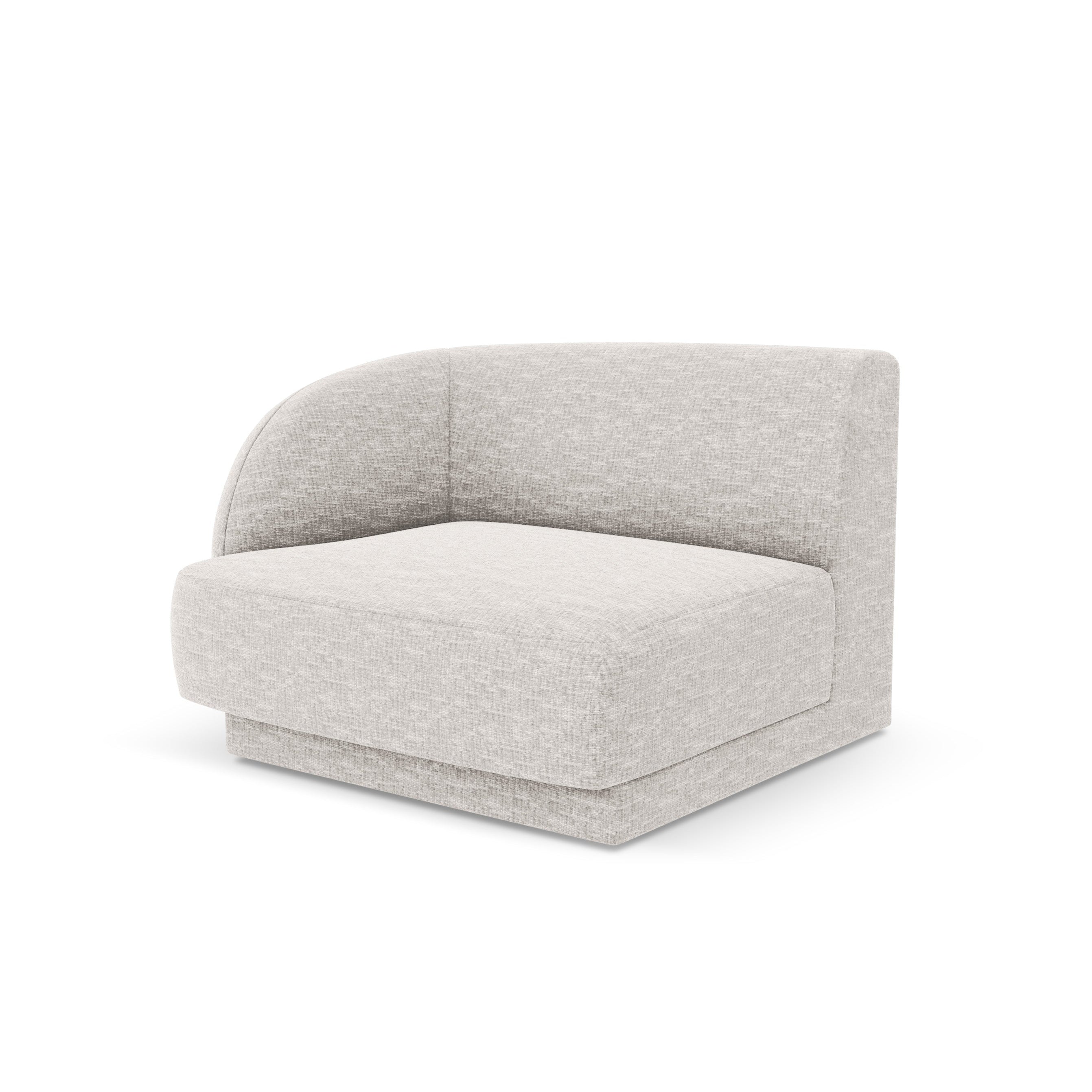 Sofa modułowa MILEY - moduł lewostronny jasnoszary szenil jedwabisty