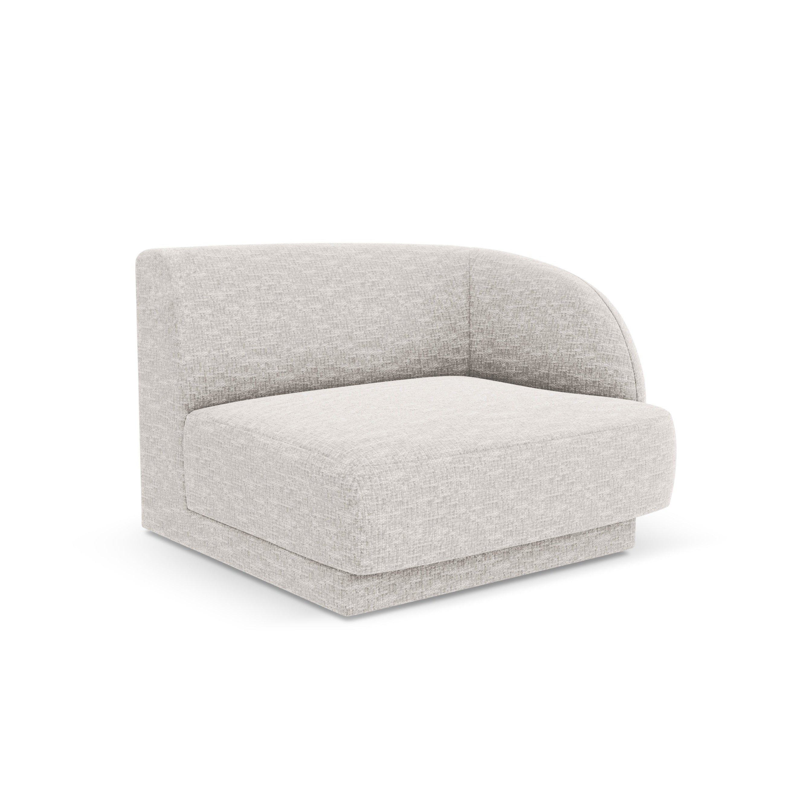 Sofa modułowa MILEY - moduł prawostronny jasnoszary szenil jedwabisty