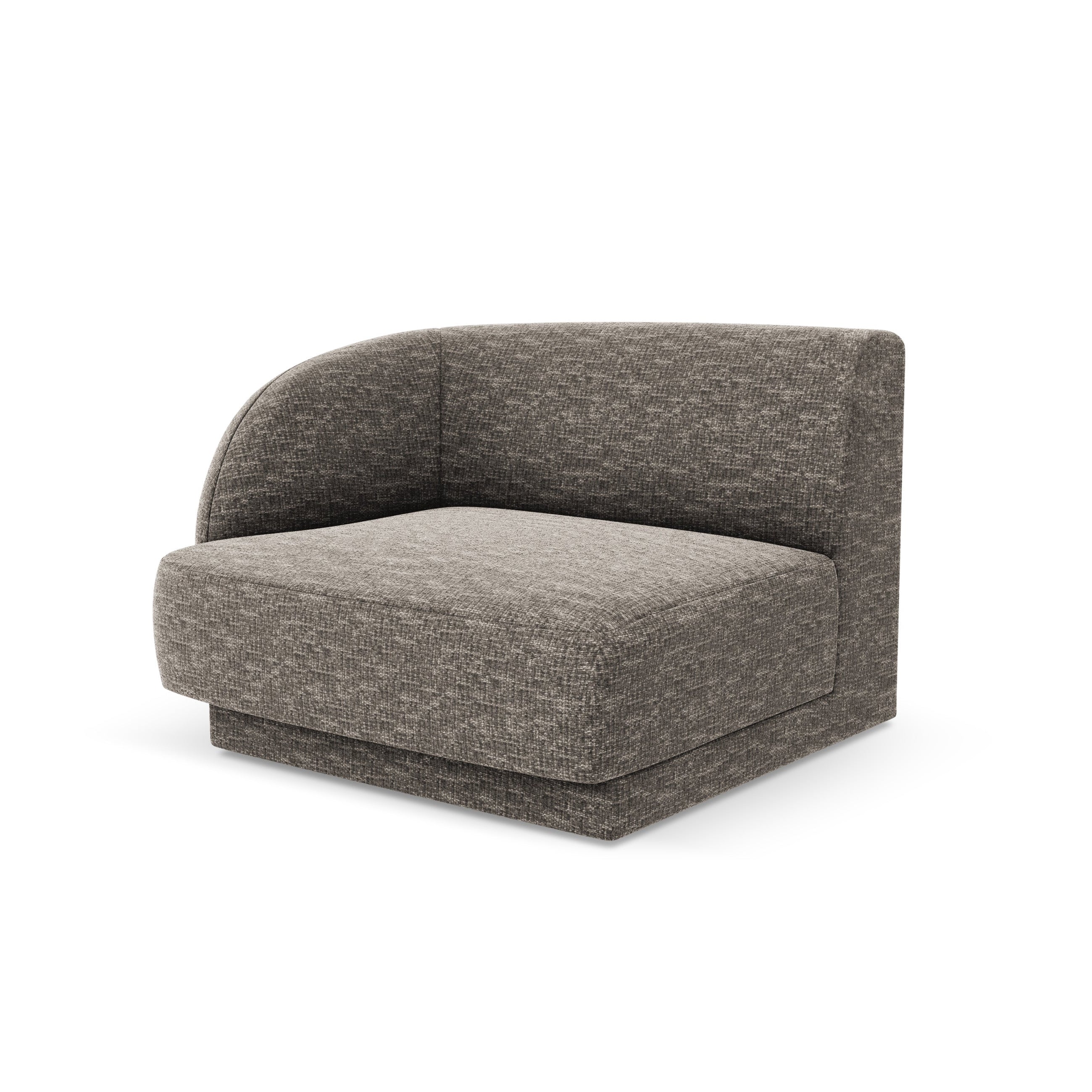 Sofa modułowa MILEY - moduł lewostronny szary szenil jedwabisty