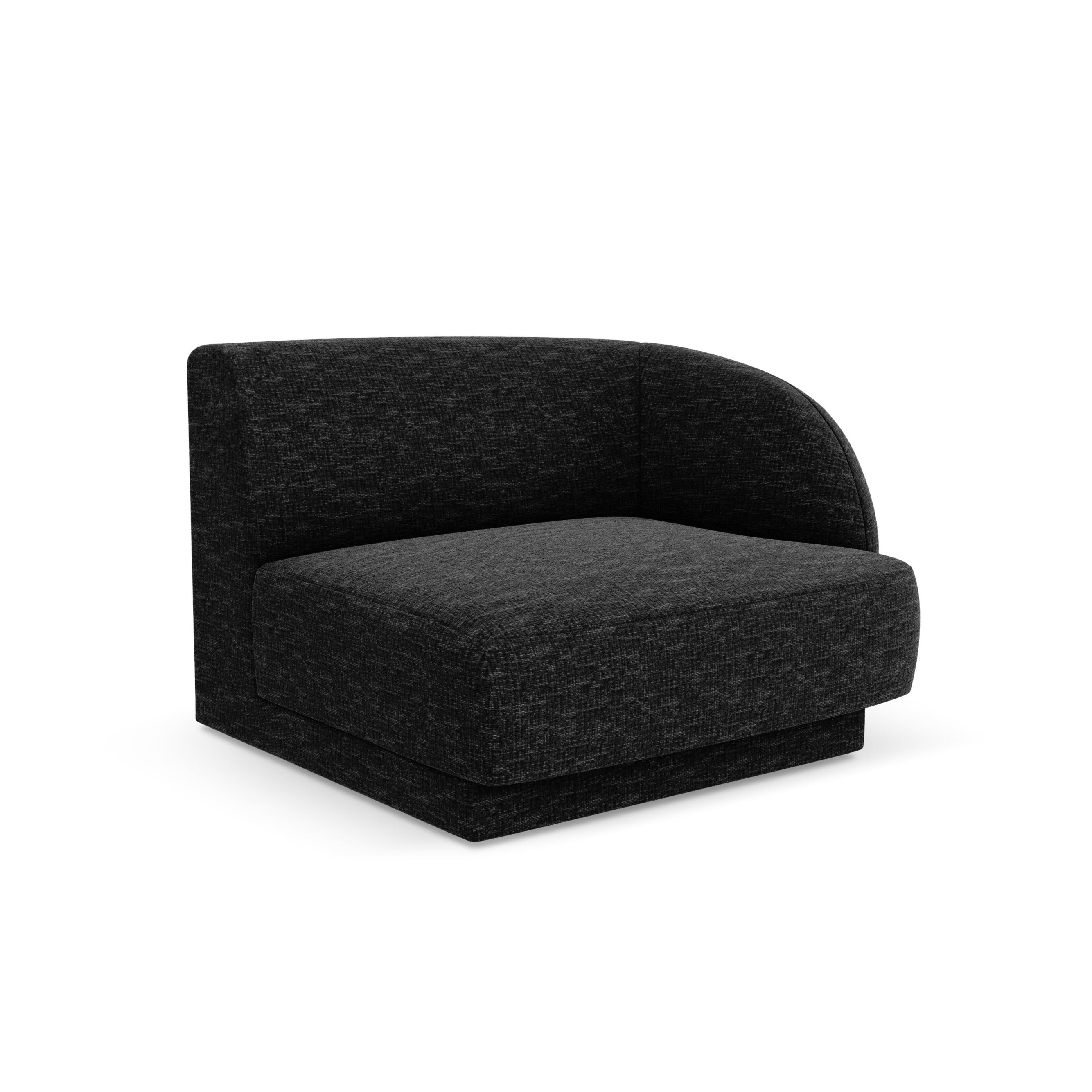 Sofa modułowa MILEY - moduł prawostronny czarny szenil jedwabisty