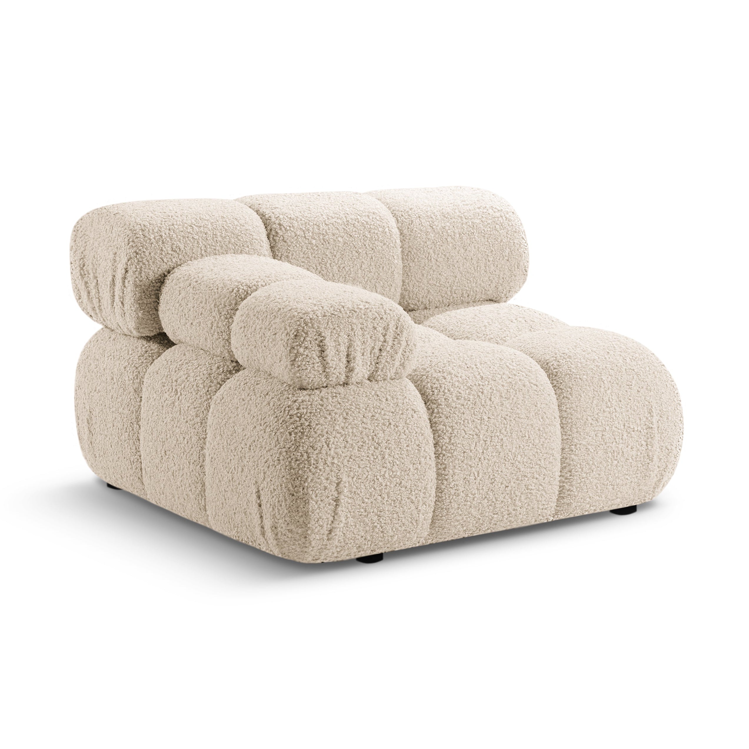 Sofa modułowa BELLIS - moduł lewostronny beżowy boucle